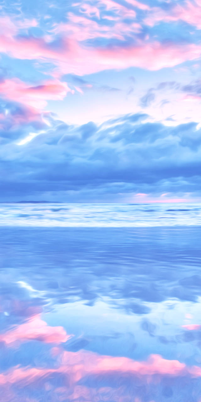 Pink Blue, pastel sky, pink and blue clouds, HD Phone Wallpaper