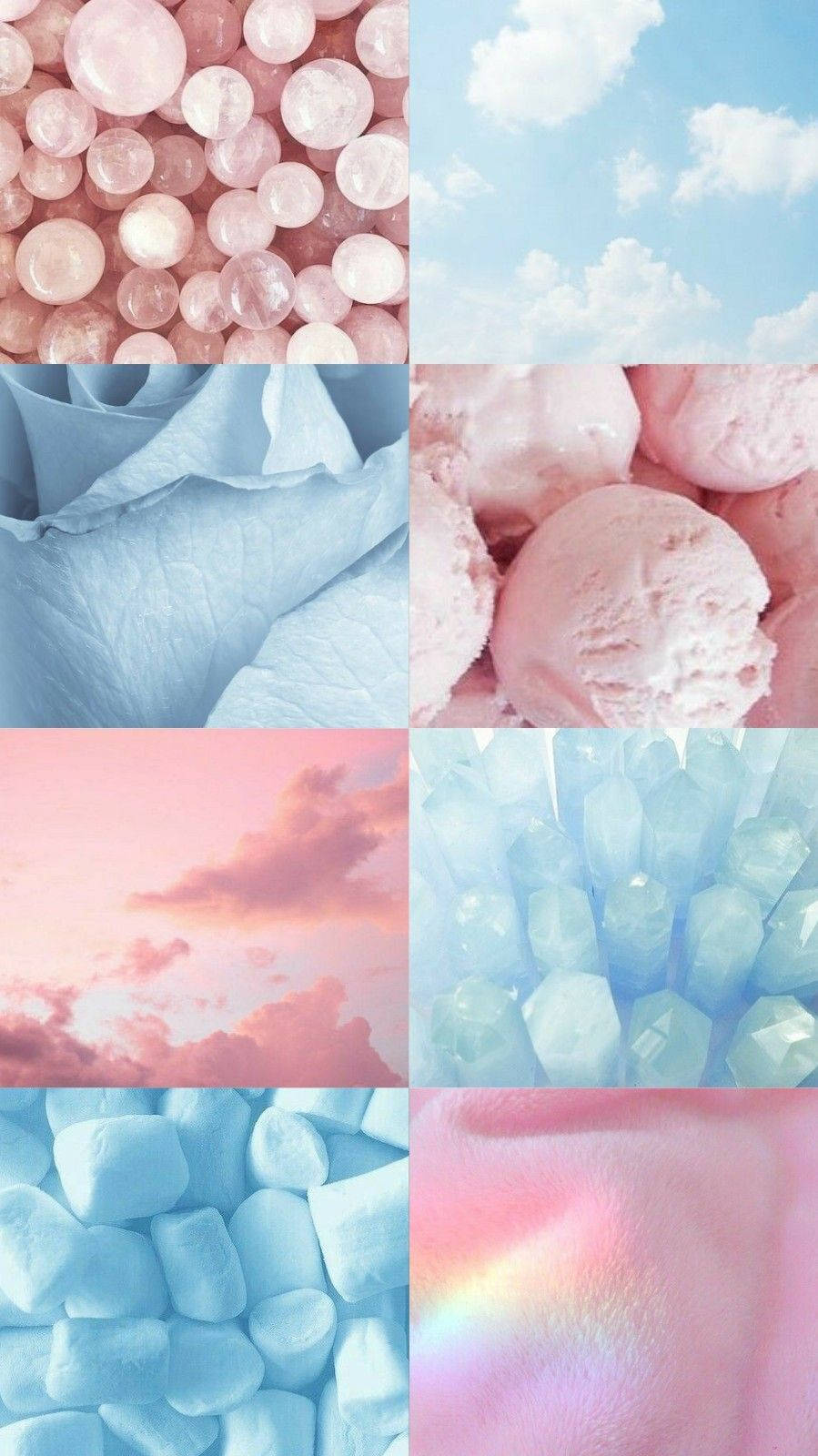 pink rose quartz, blue sky, ice cream, HD Phone Wallpaper
