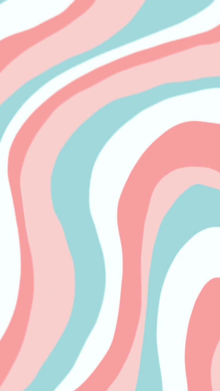 pastel pink, teal, wavy stripes, HD Phone Wallpaper
