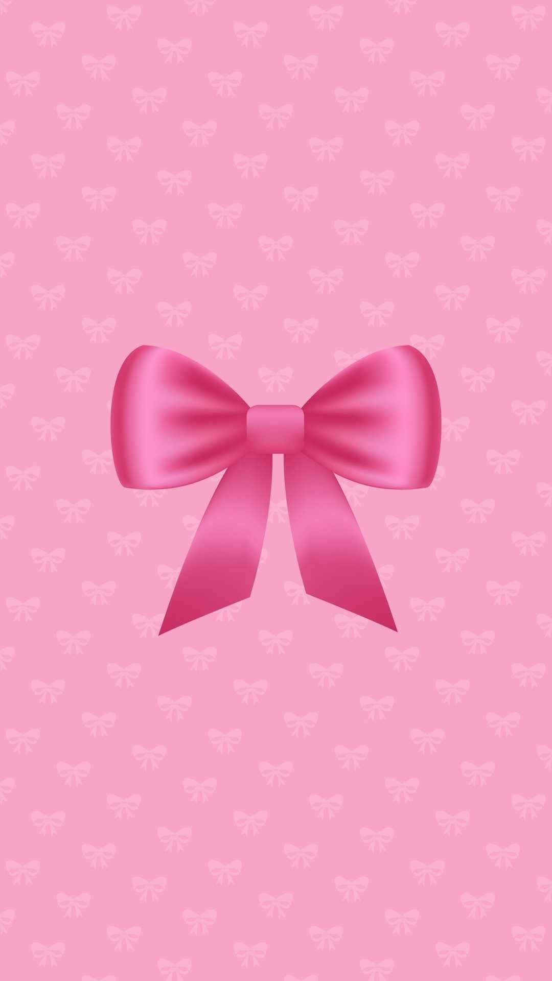pink bow, light pink background, glossy finish, Full HD Phone Wallpaper