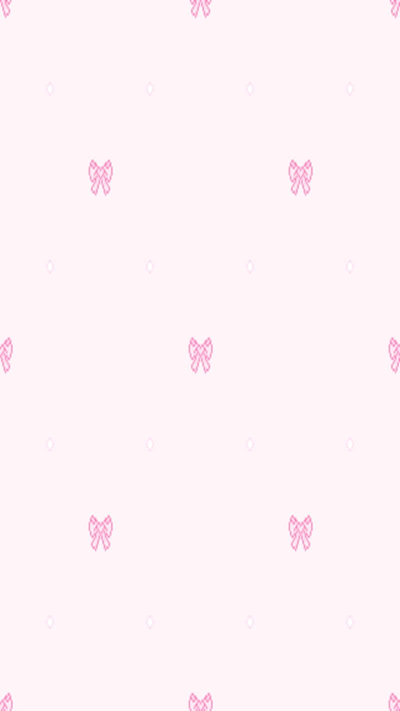 Pink Bow Pattern Background, soft pink, scattered pixelated bow patterns, HD Phone Wallpaper