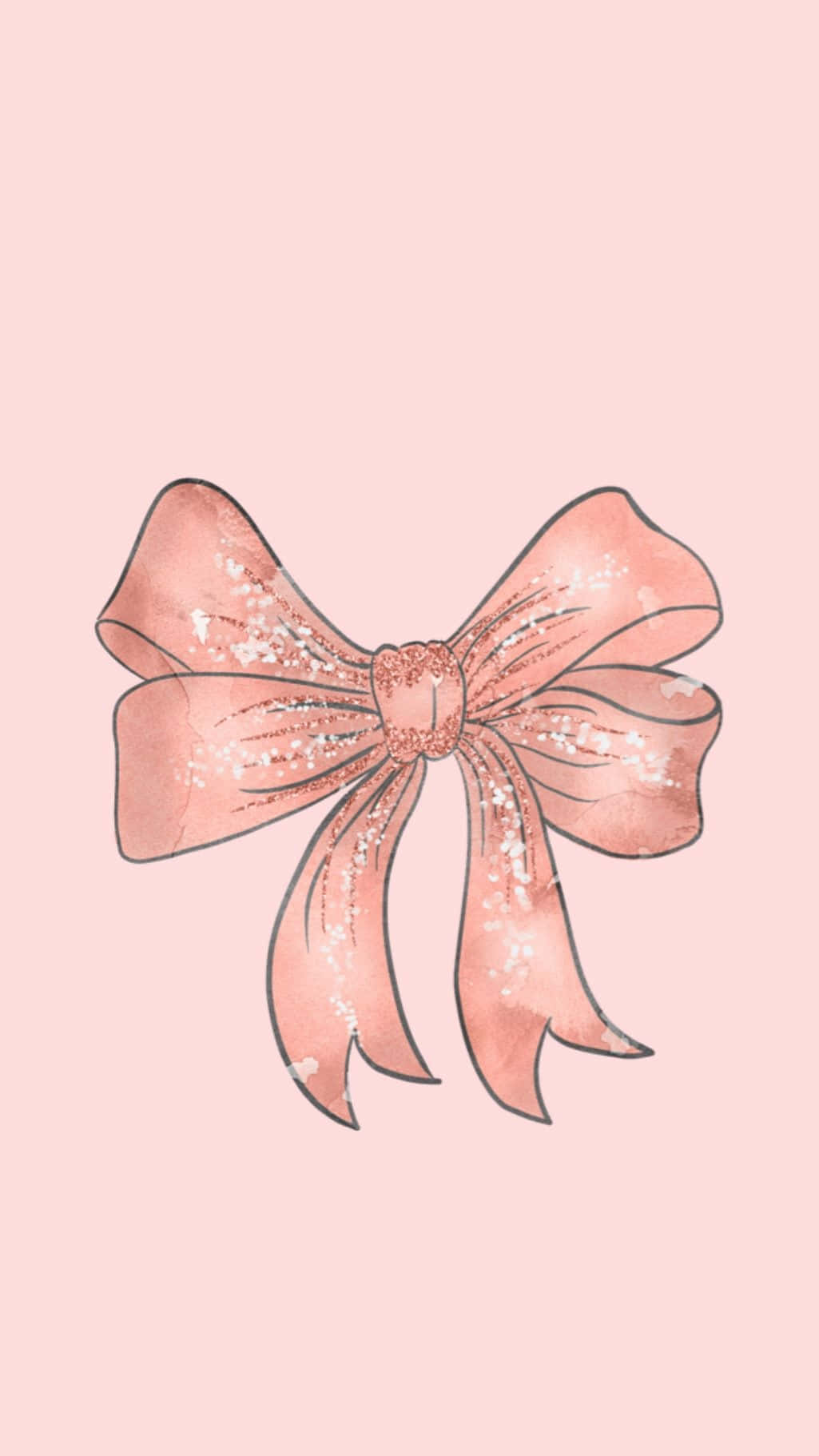 elegant pink bow illustration, pink glitter bow, black outlines, HD Phone Wallpaper