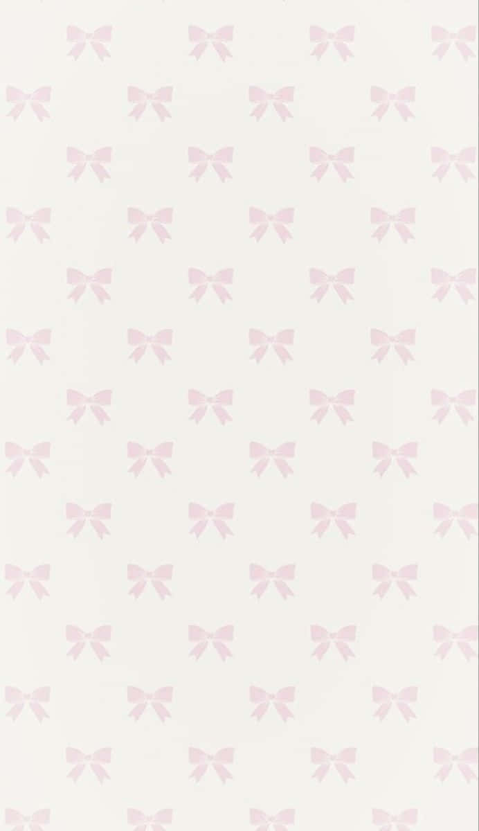 pink bow pattern, pastel pink, creamy off-white background, SD Phone Wallpaper