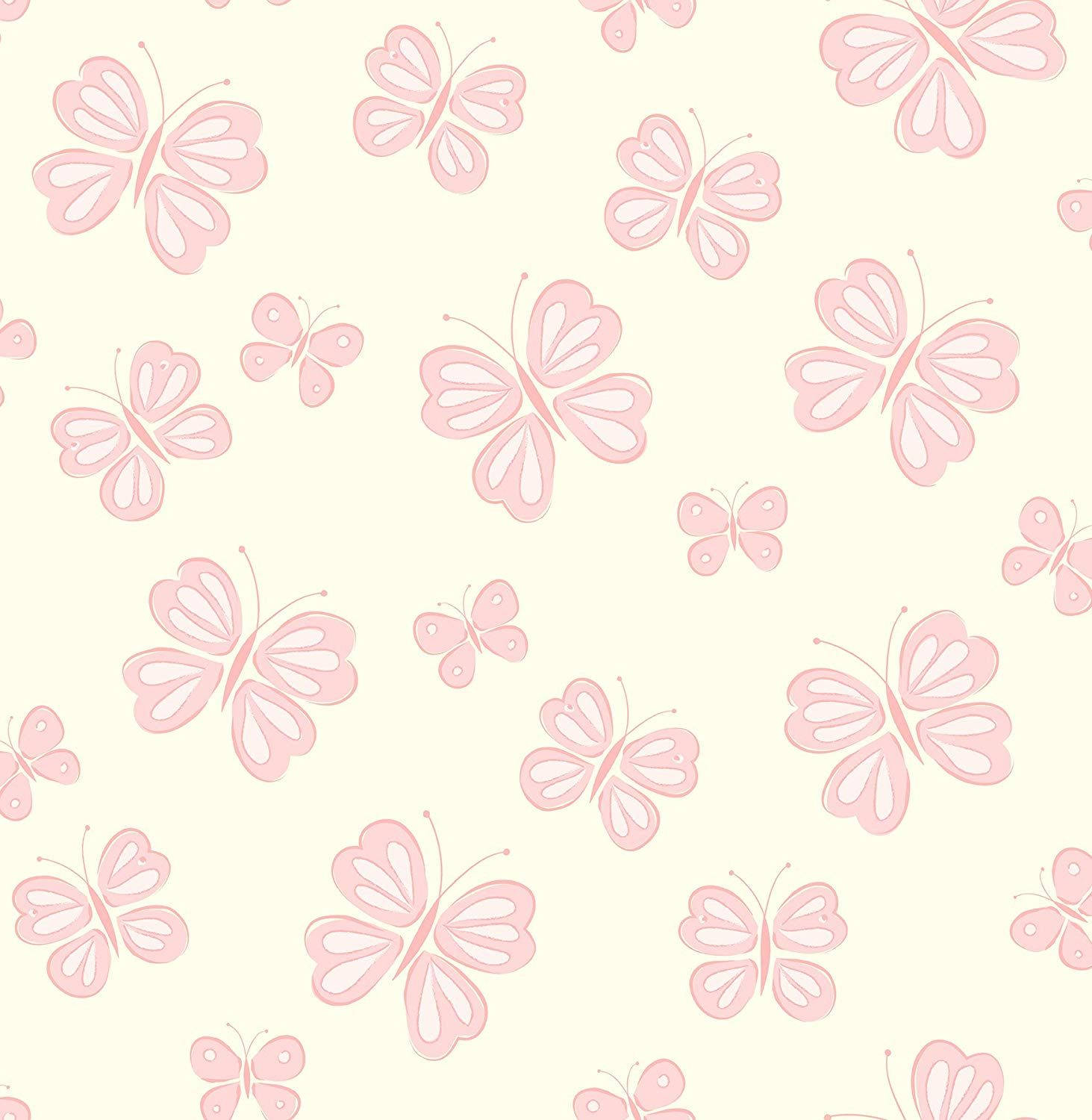 pink butterfly, white accents, creamy off-white background, HD Phone Wallpaper