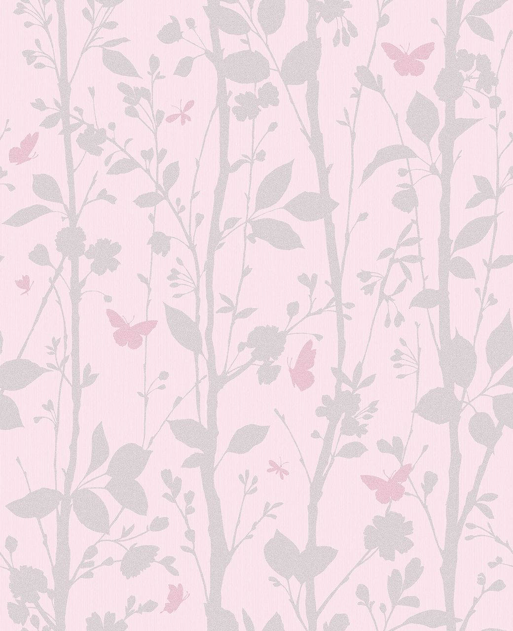 pink butterfly, plant silhouette, floral wallpaper, HD Phone Wallpaper