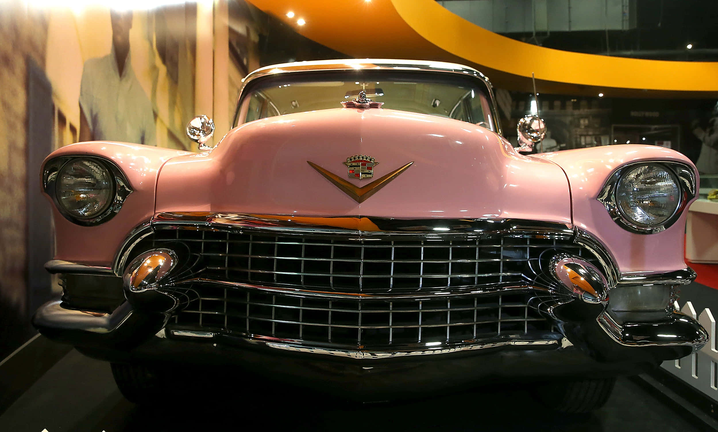 Pink Cadillac, Cadillac, chrome grille, Full HD Desktop Wallpaper
