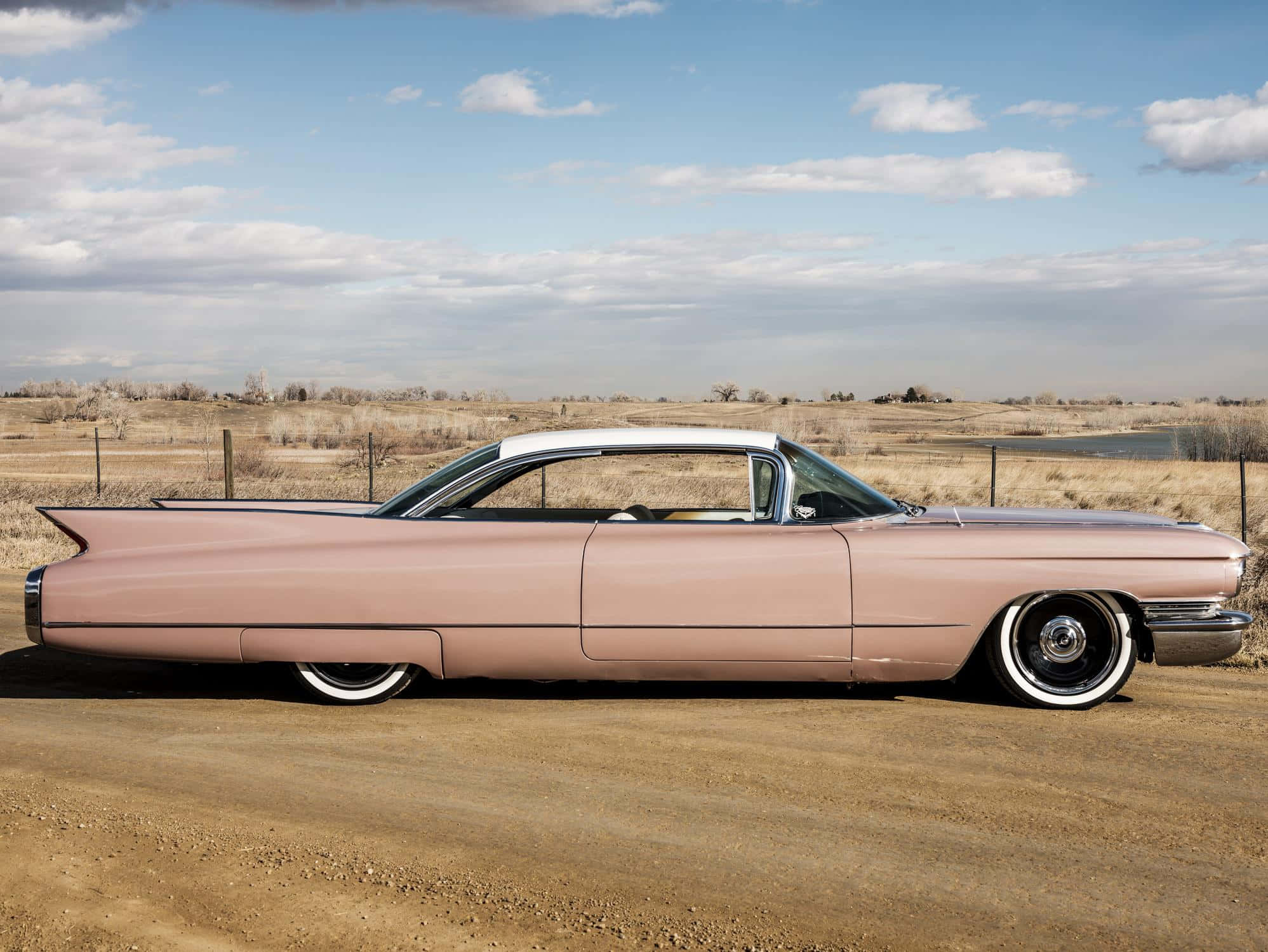 Pink Cadillac, 1997, white roof, Full HD Desktop Wallpaper