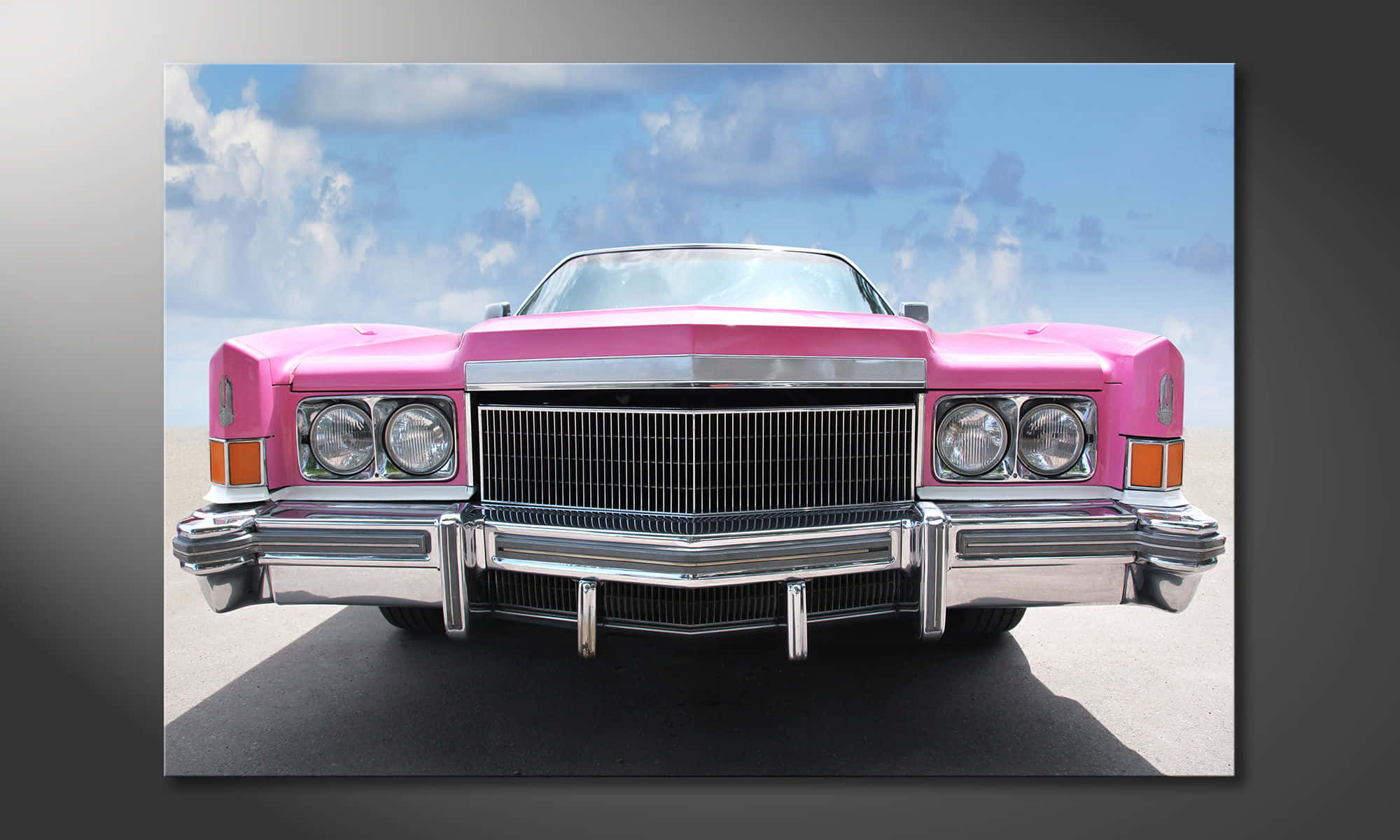 Pink Cadillac, classic car, chrome details, Full HD Desktop Wallpaper