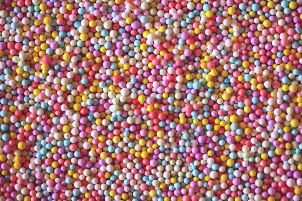 cute candy balls, multicolored sugar pearls, pastel pink, SD Desktop Wallpaper
