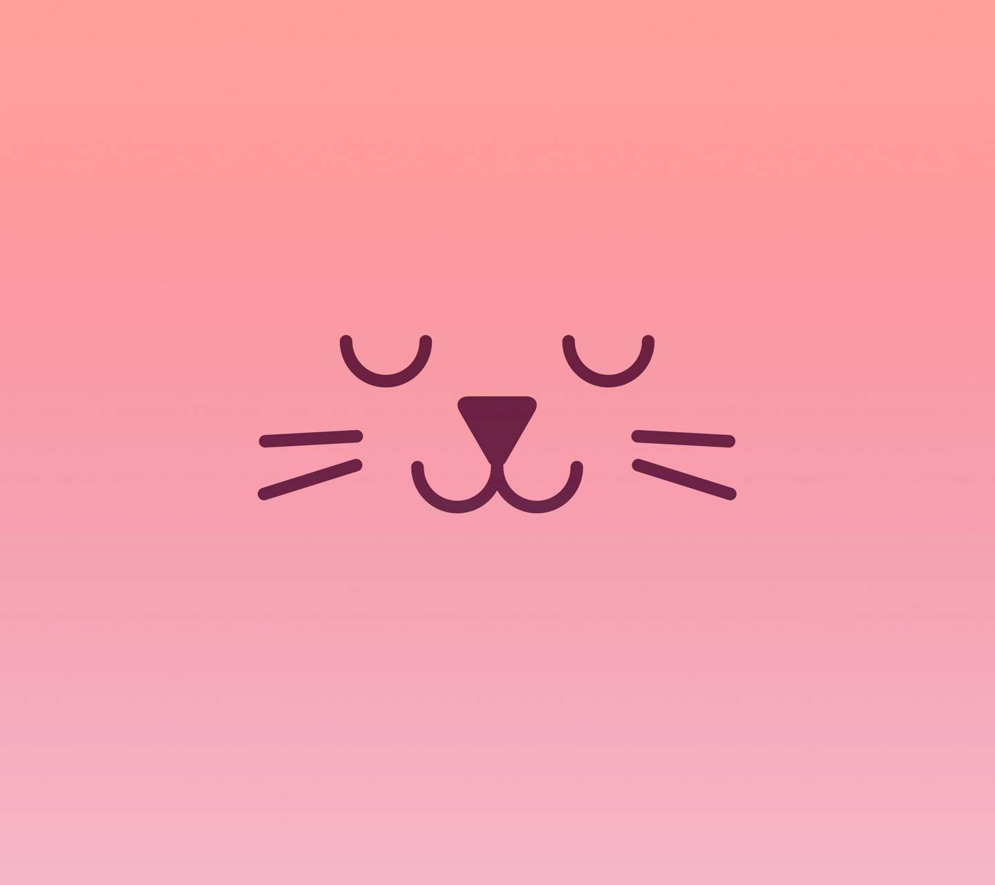 Pink Cat, 1440 x 1280, minimalist cat face, HD Desktop Wallpaper