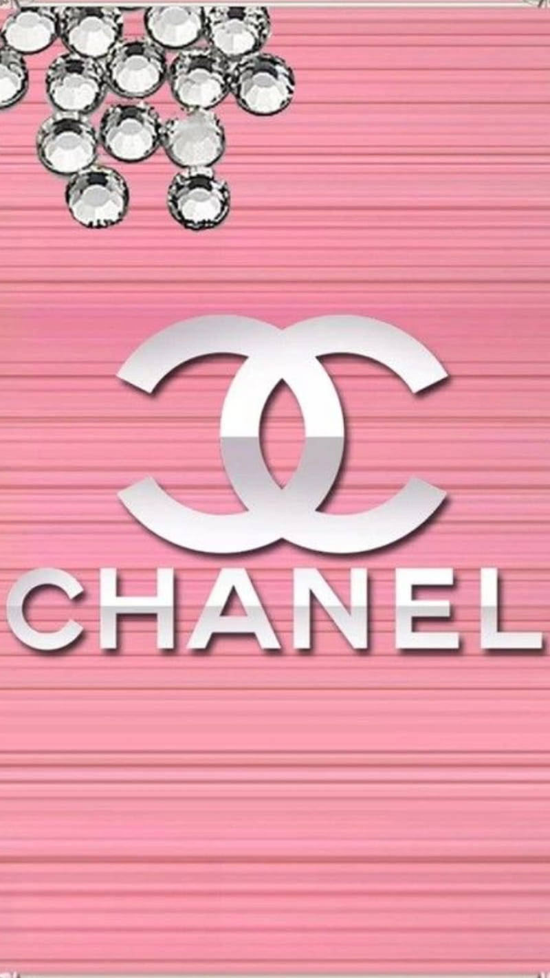 Pink Chanel Logo, Silver Beads, Chanel logo, HD Phone Wallpaper