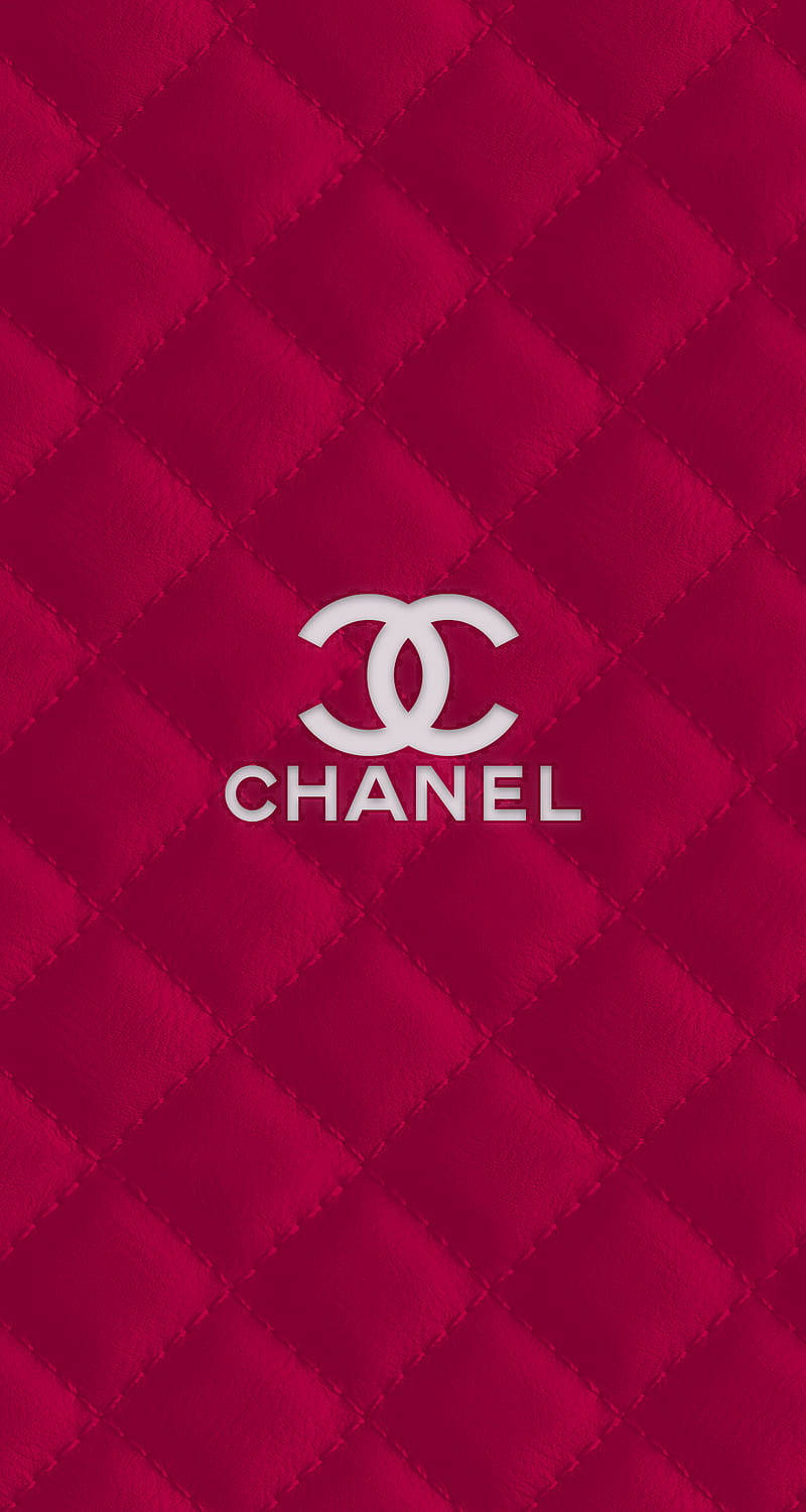 Pink Chanel Logo, magenta quilted background, white Chanel logo, HD Phone Wallpaper