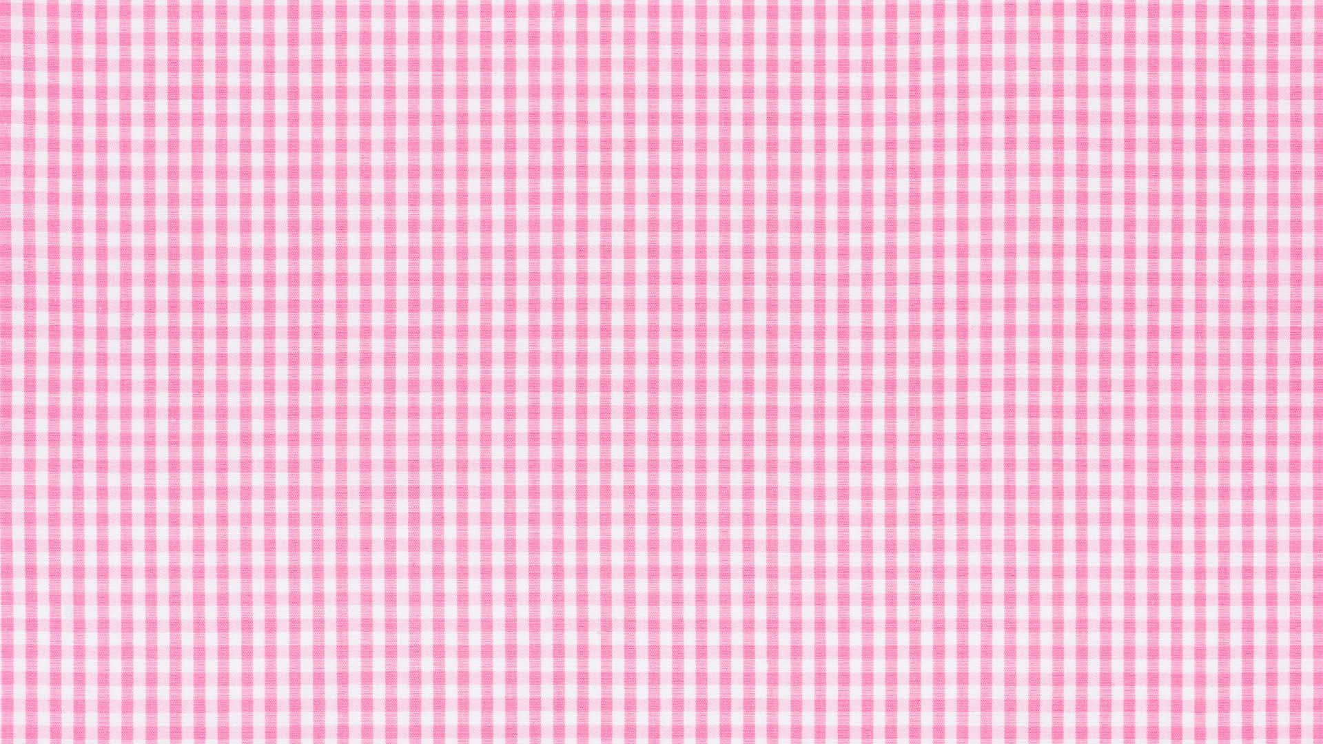 pink and white gingham fabric, crisp vertical and horizontal stripes, Vibrant Pink Checkered Pattern, Full HD Desktop Wallpaper