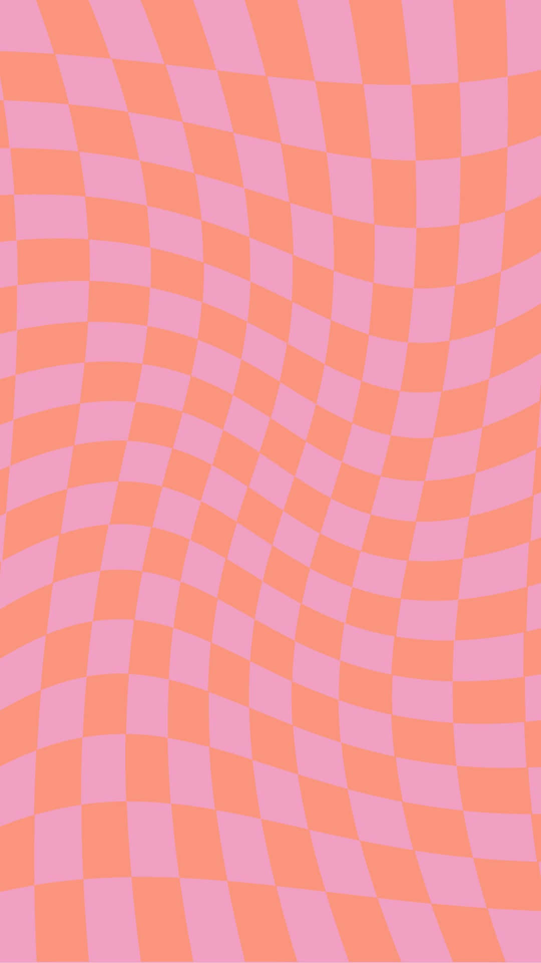 pink orange checkerboard wave pattern, soft pink, peach, Full HD Phone Wallpaper