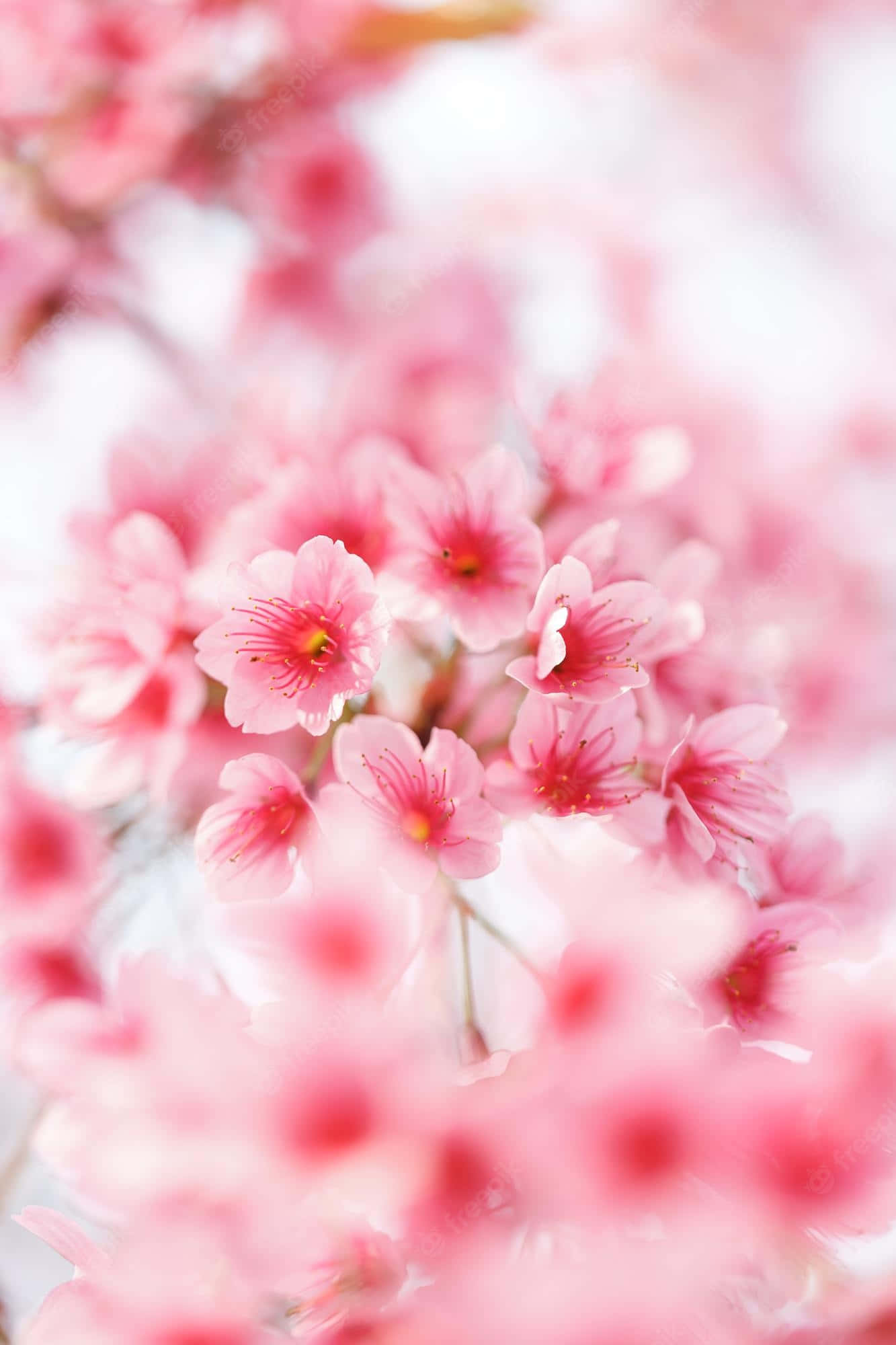 pink cherry blossom, spring day, vibrant pink cherry blossom trees, Full HD Phone Wallpaper