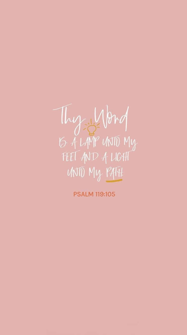 Pink Christian, soft pink background, white cursive scripture text, HD Phone Wallpaper