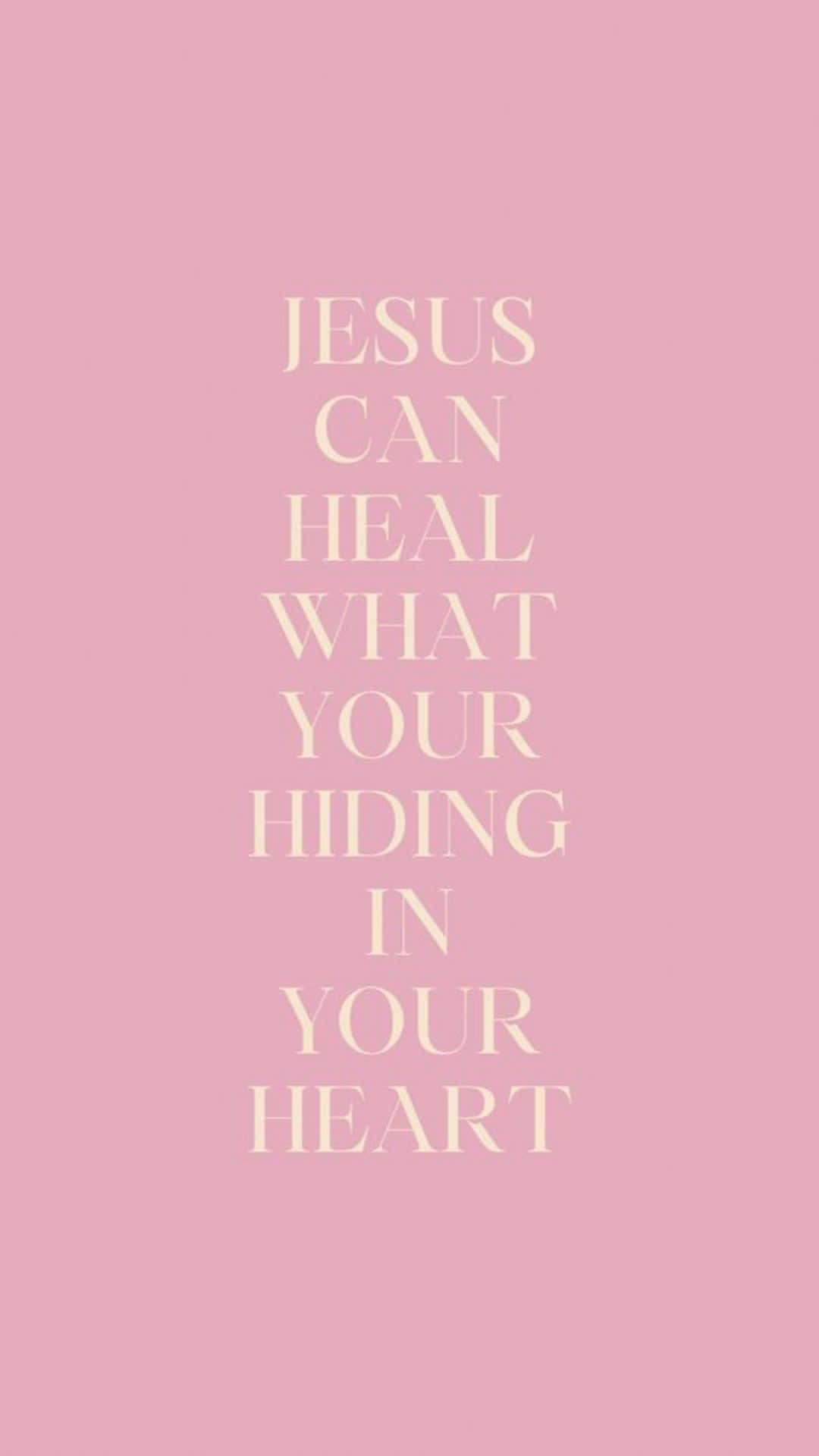 Pink Inspirational Jesus Quote, soft pink background, cream-colored text, Full HD Phone Wallpaper