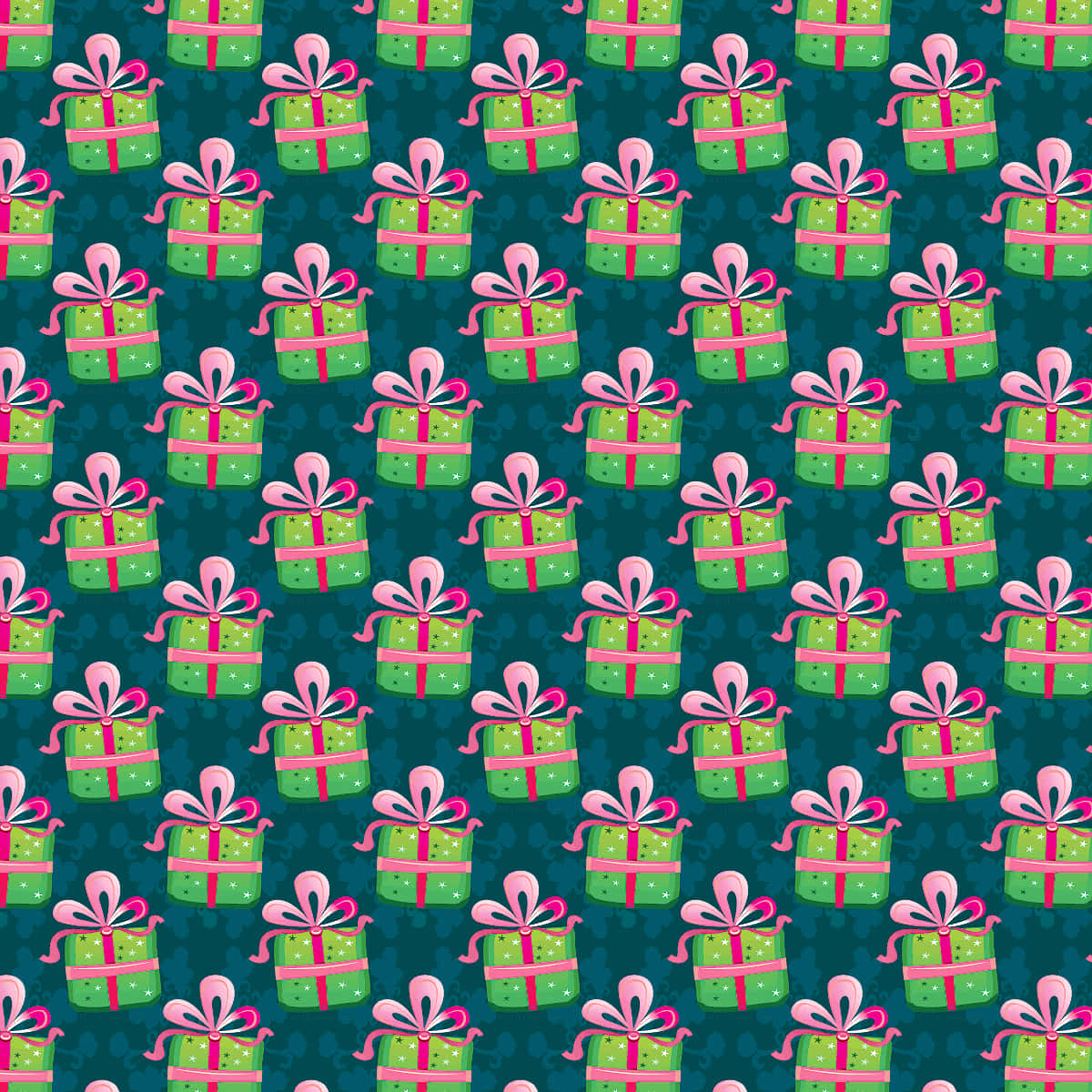 green gift boxes, pink ribbons, dark teal background, SD Desktop Wallpaper