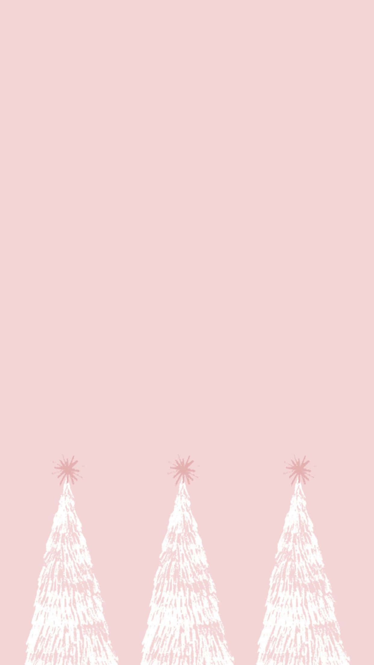 pink Christmas tree, minimalist white Christmas trees, star toppers, Full HD Phone Wallpaper