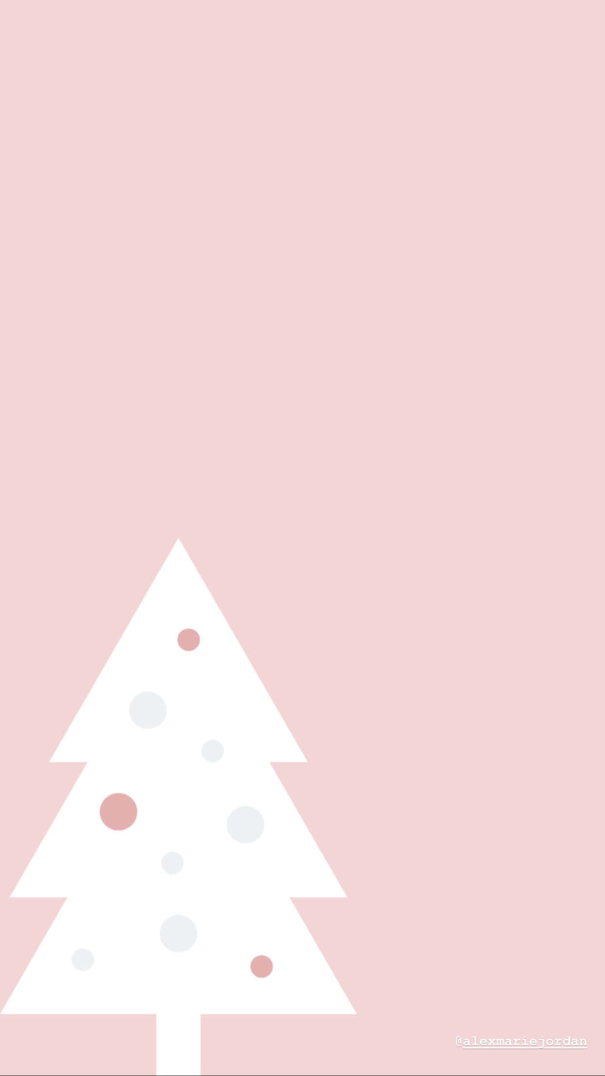 pink Christmas tree, pastel pink, soft pink background, Full HD Phone Wallpaper