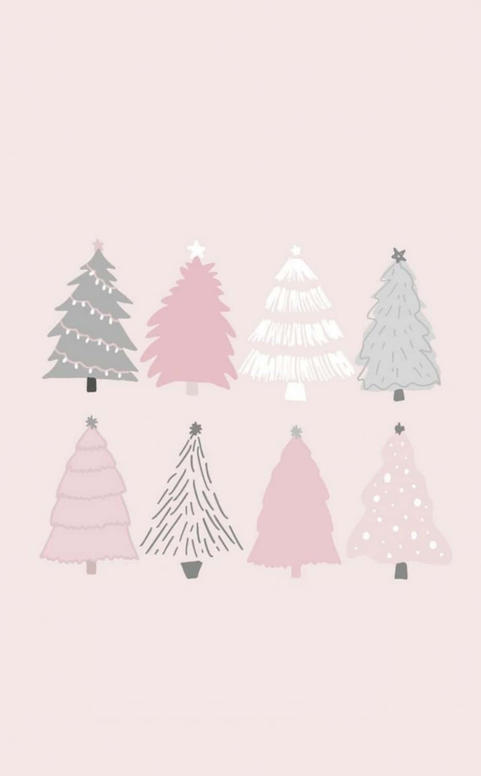 cute pink christmas, pastel pink, gray, HD Phone Wallpaper