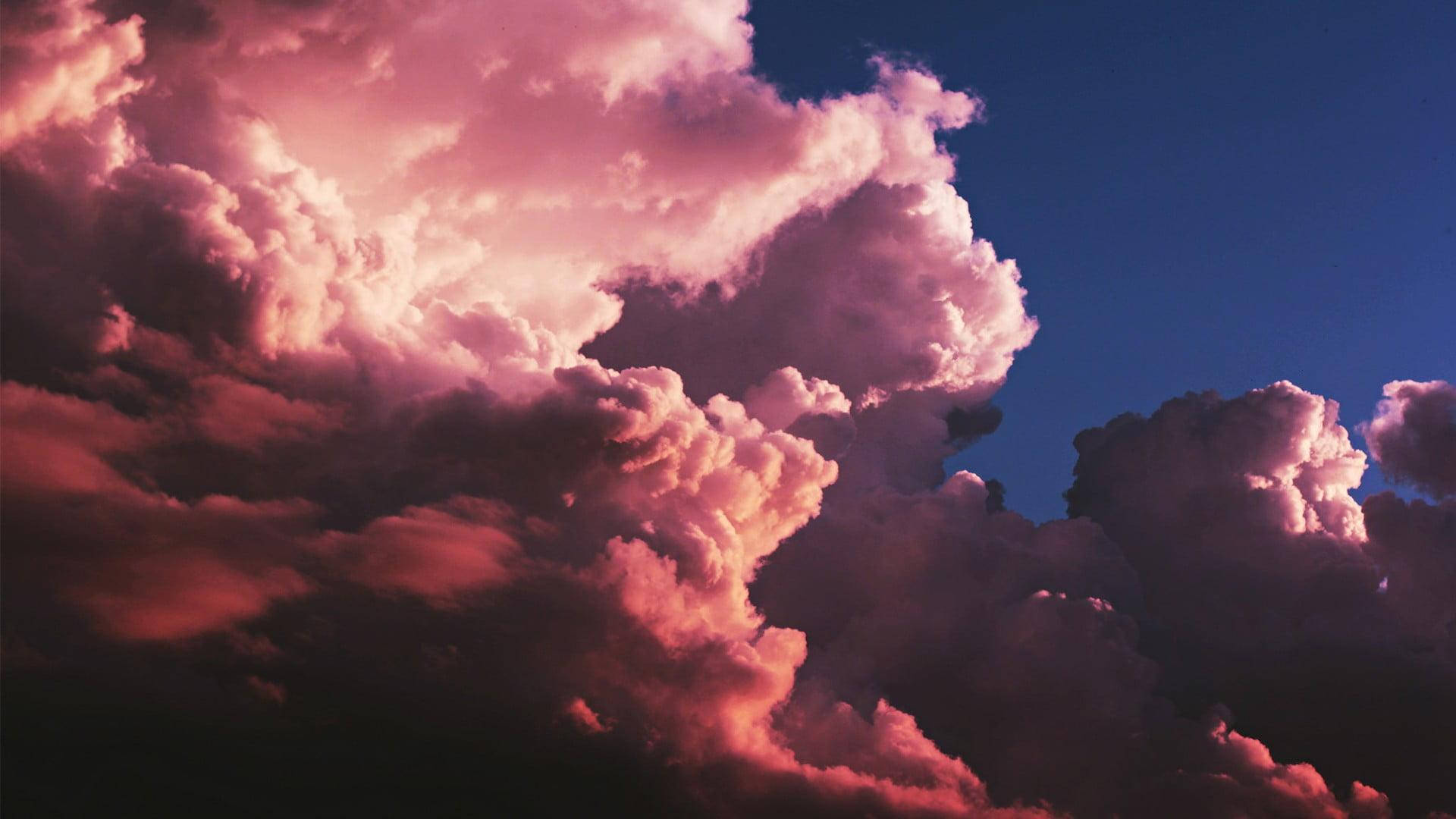 Pink Cloud, twilight, fiery pink, Full HD Desktop Wallpaper