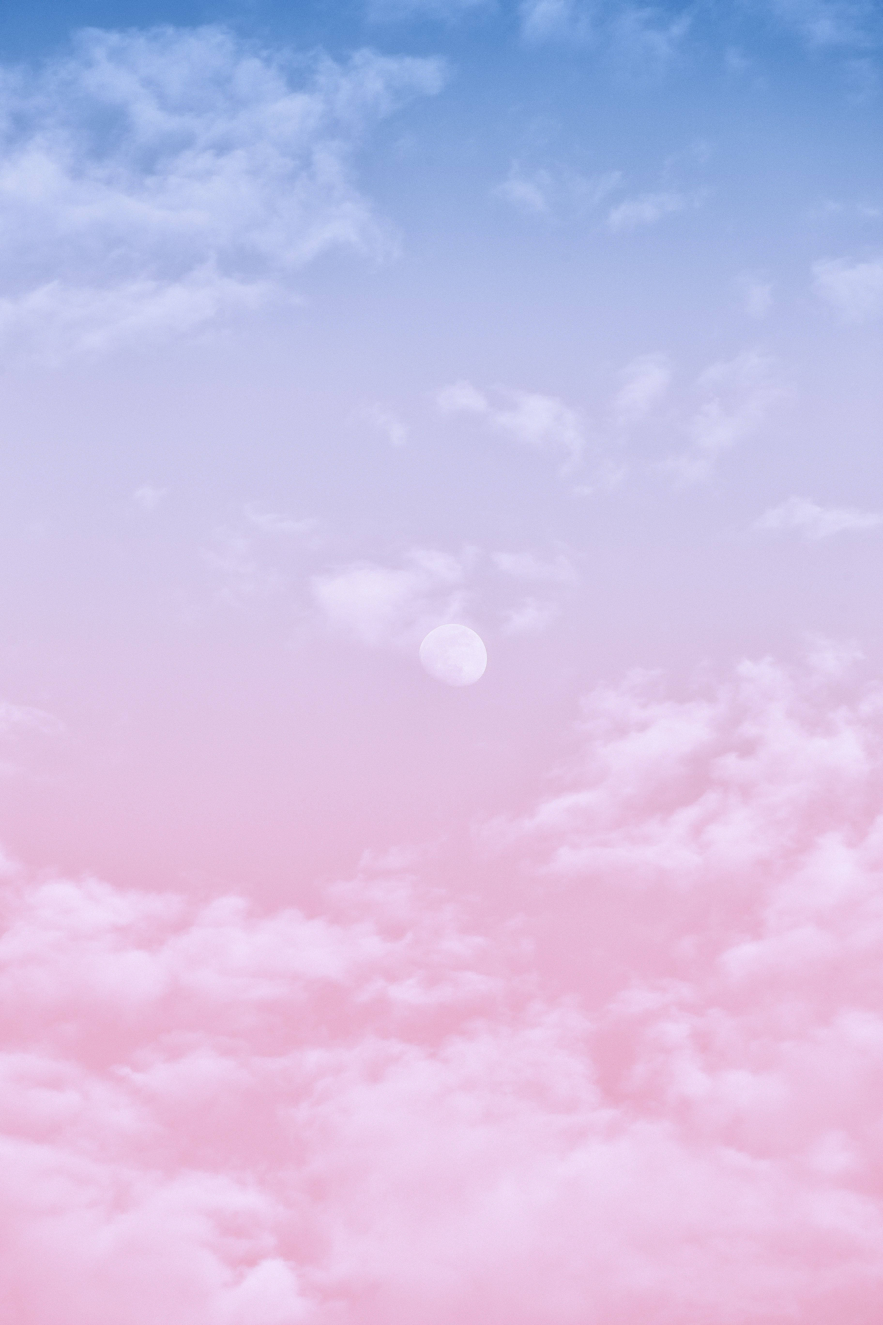 Pink Cloud, gradient sky, soft blue, 5K Phone Wallpaper