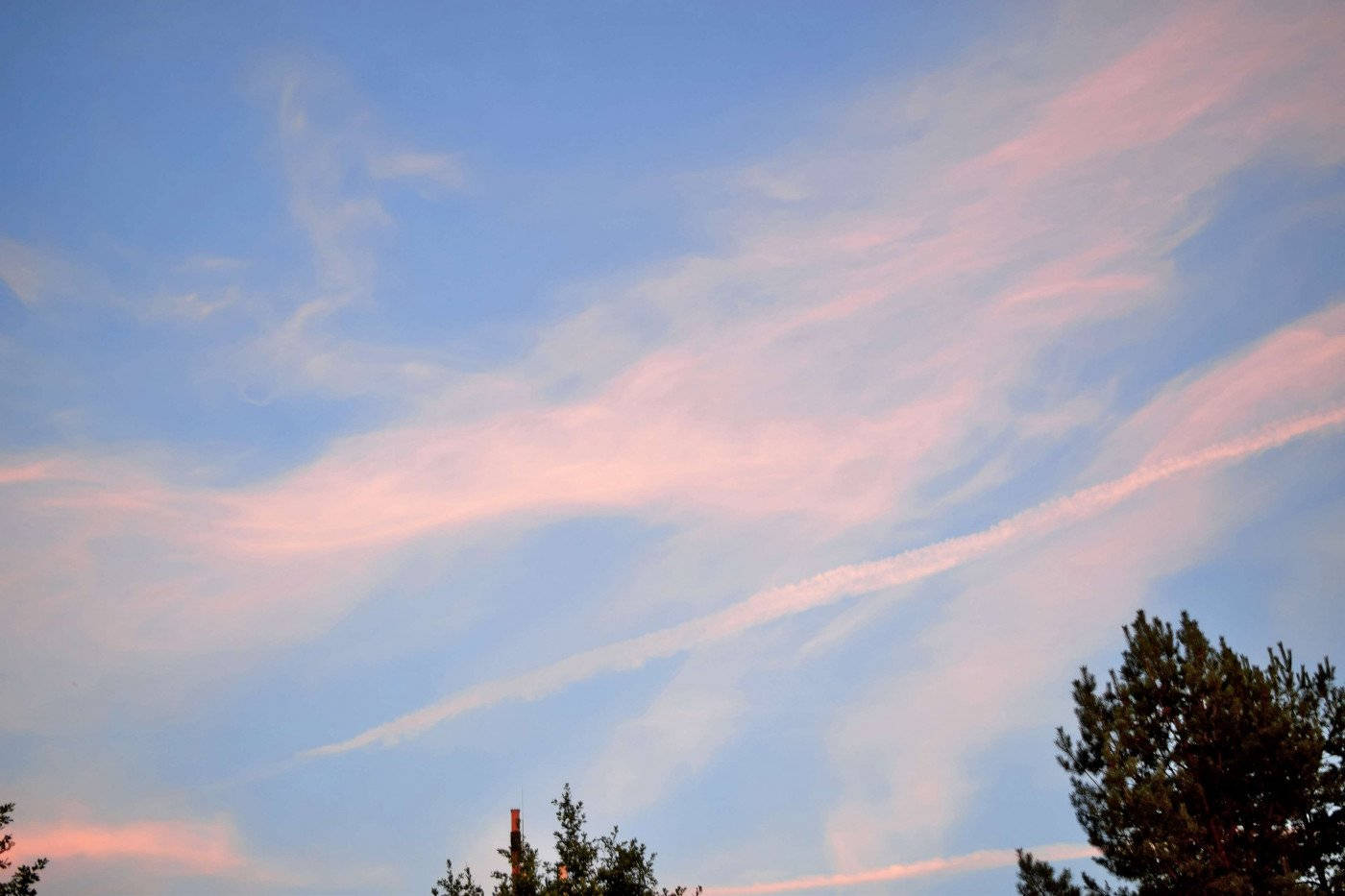 Pink Cloud, blue skies, twilight sky, HD Desktop Wallpaper
