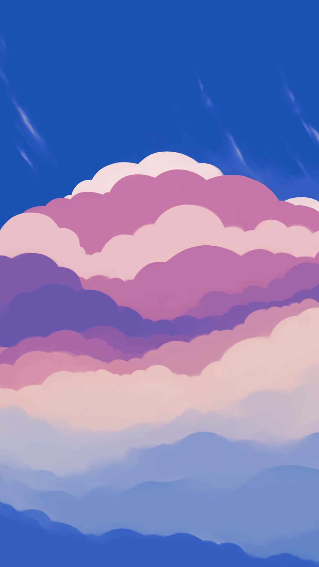 pink, purple, deep blue sky, Full HD Phone Wallpaper