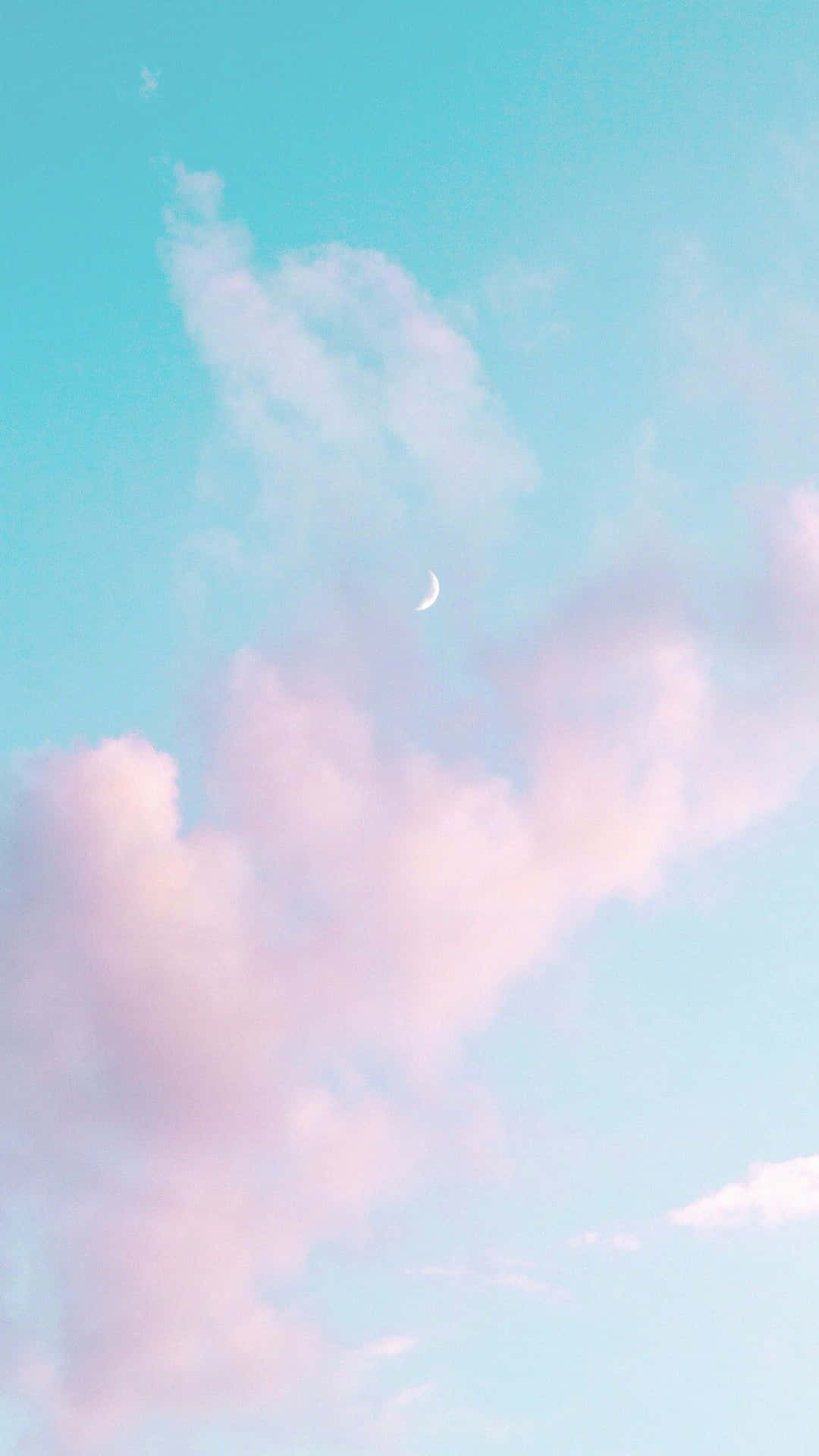 Baby Blue, light blue aesthetic, pink clouds, Full HD Phone Wallpaper