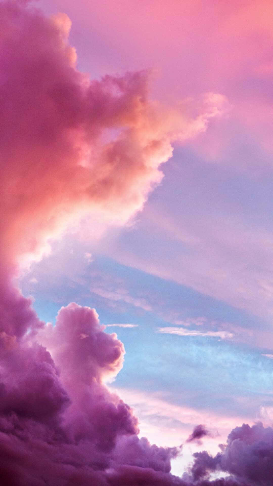 Pink Clouds, pink, purple, Full HD Phone Wallpaper