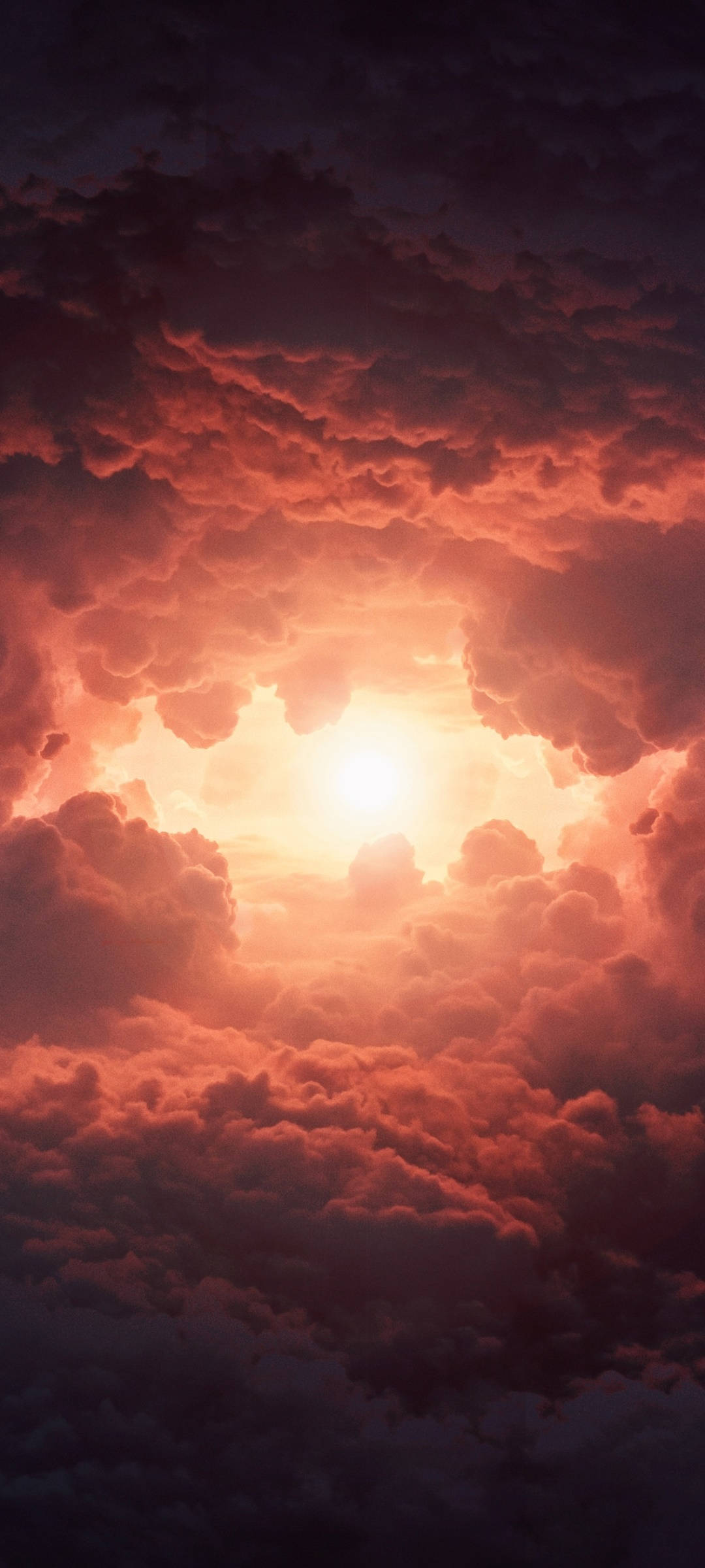 clouds phone, 1080 x 2400, orange clouds, Full HD Phone Wallpaper