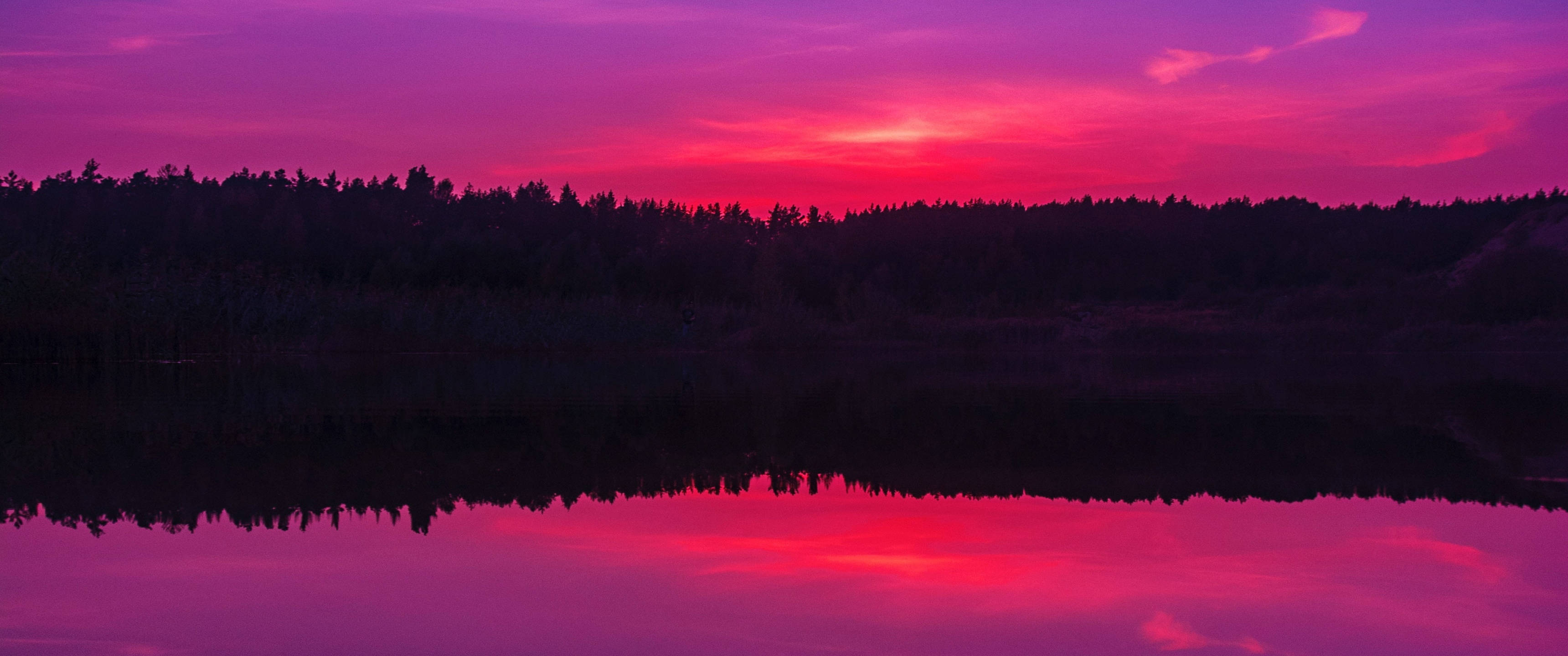 Pink Clouds, fiery pink, purple sunset, 2K Desktop Wallpaper