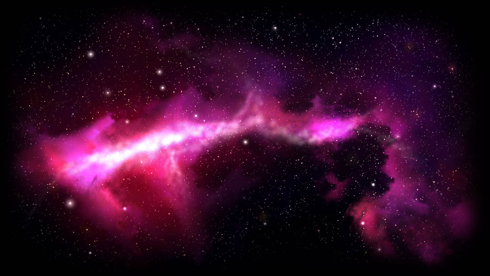 Magenta Space Background, vibrant pink and purple nebula, star-filled cosmic void, Full HD Desktop Wallpaper