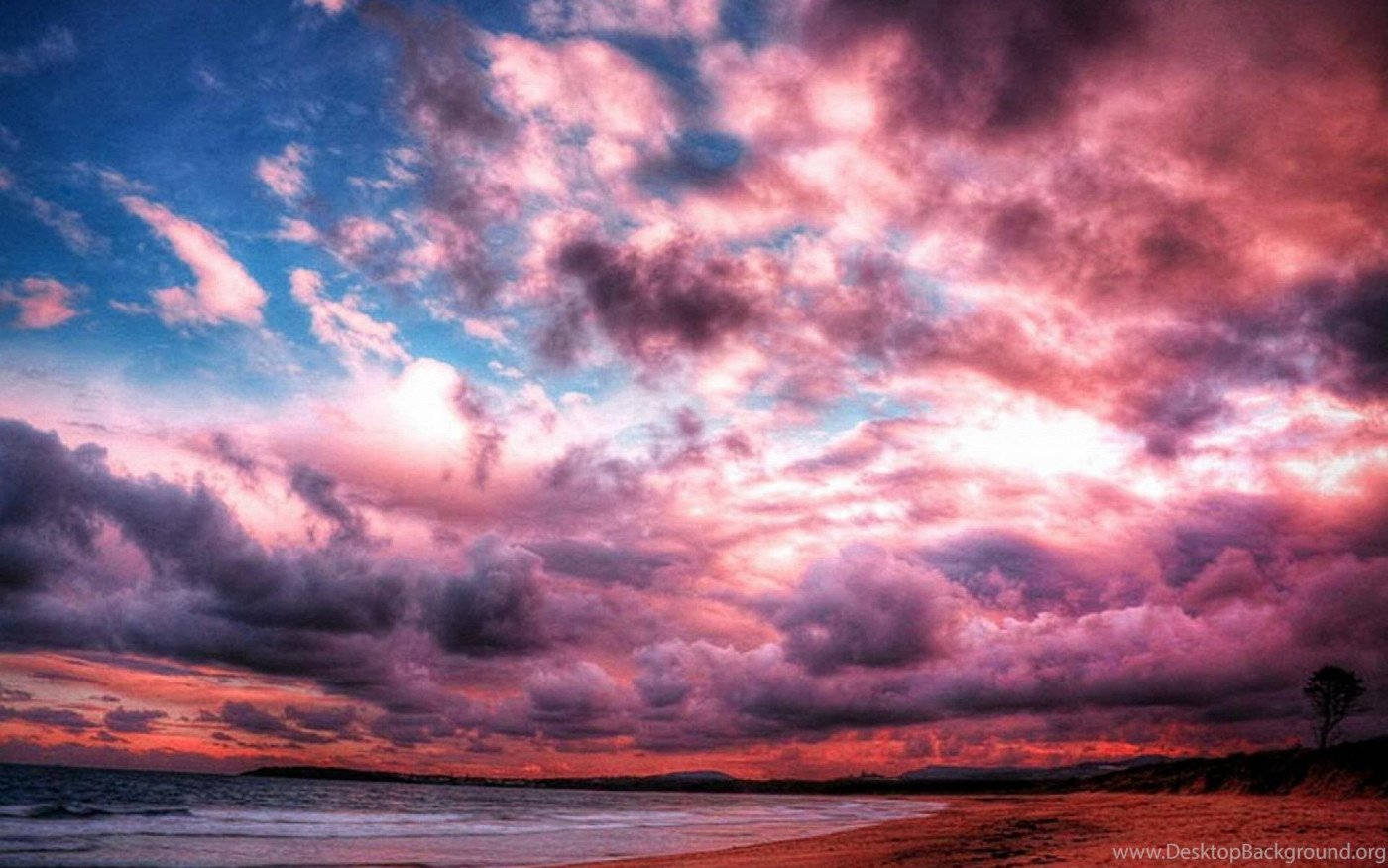 Dramatic Pink Cloud, sunset, vivid pinks, HD Desktop Wallpaper