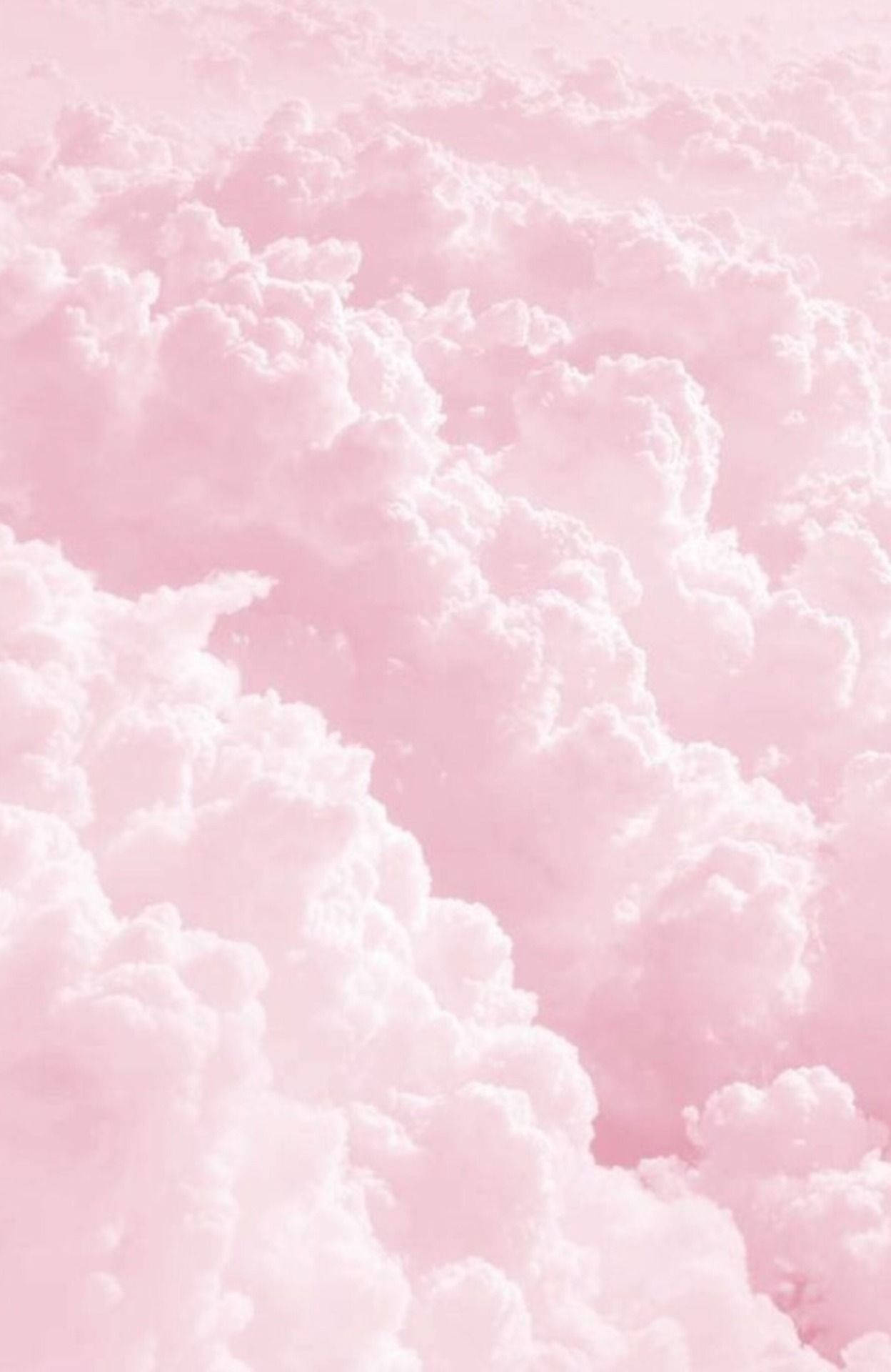 pink sky, fluffy white clouds, dreamy pastel atmosphere, Full HD Phone Wallpaper