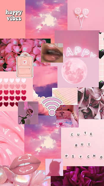 pastel pink textures, hearts, lips, SD Phone Wallpaper