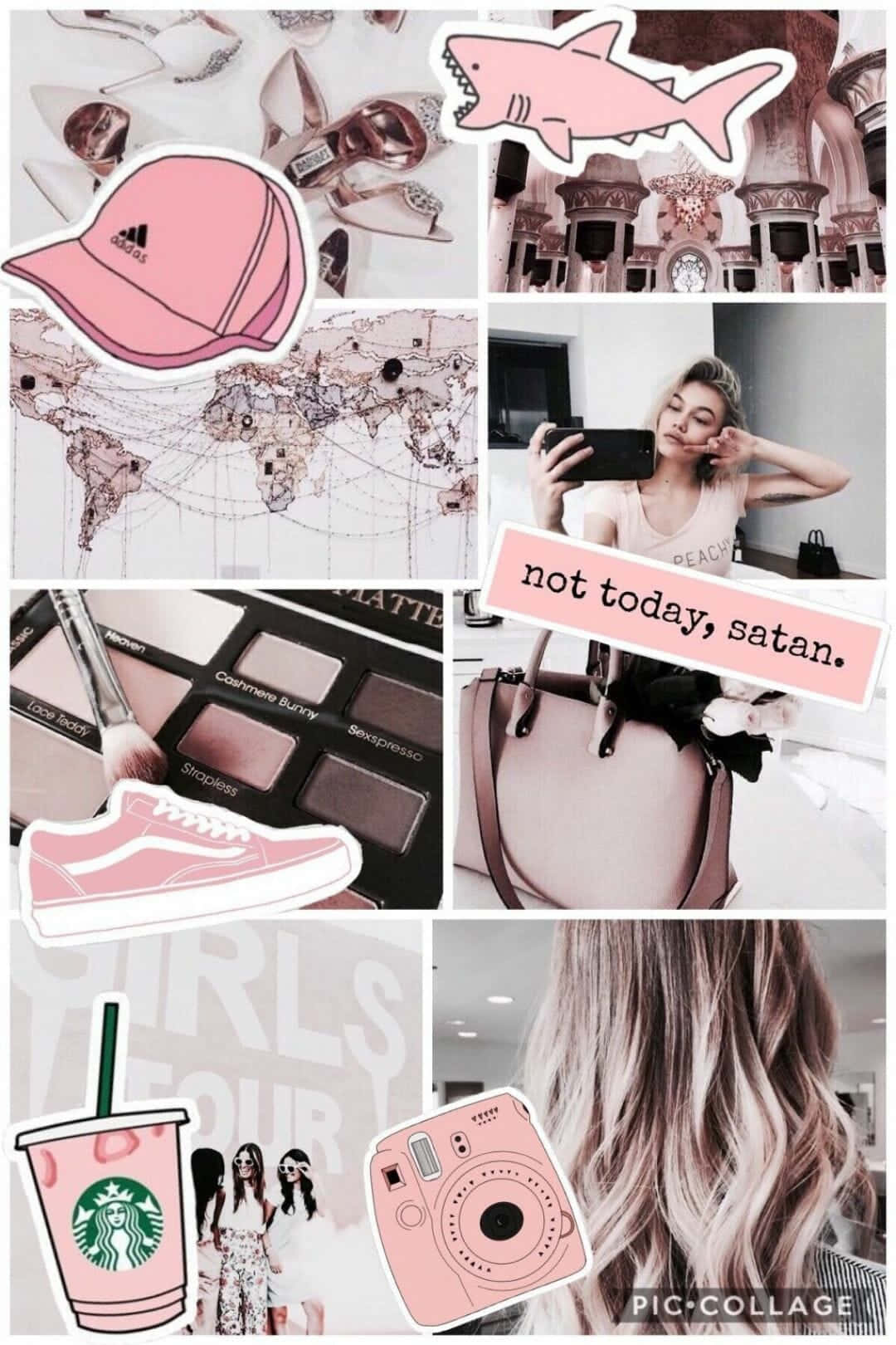 Pink Collage Desktop, 1080 x 1620, woman taking a selfie, HD Phone Wallpaper
