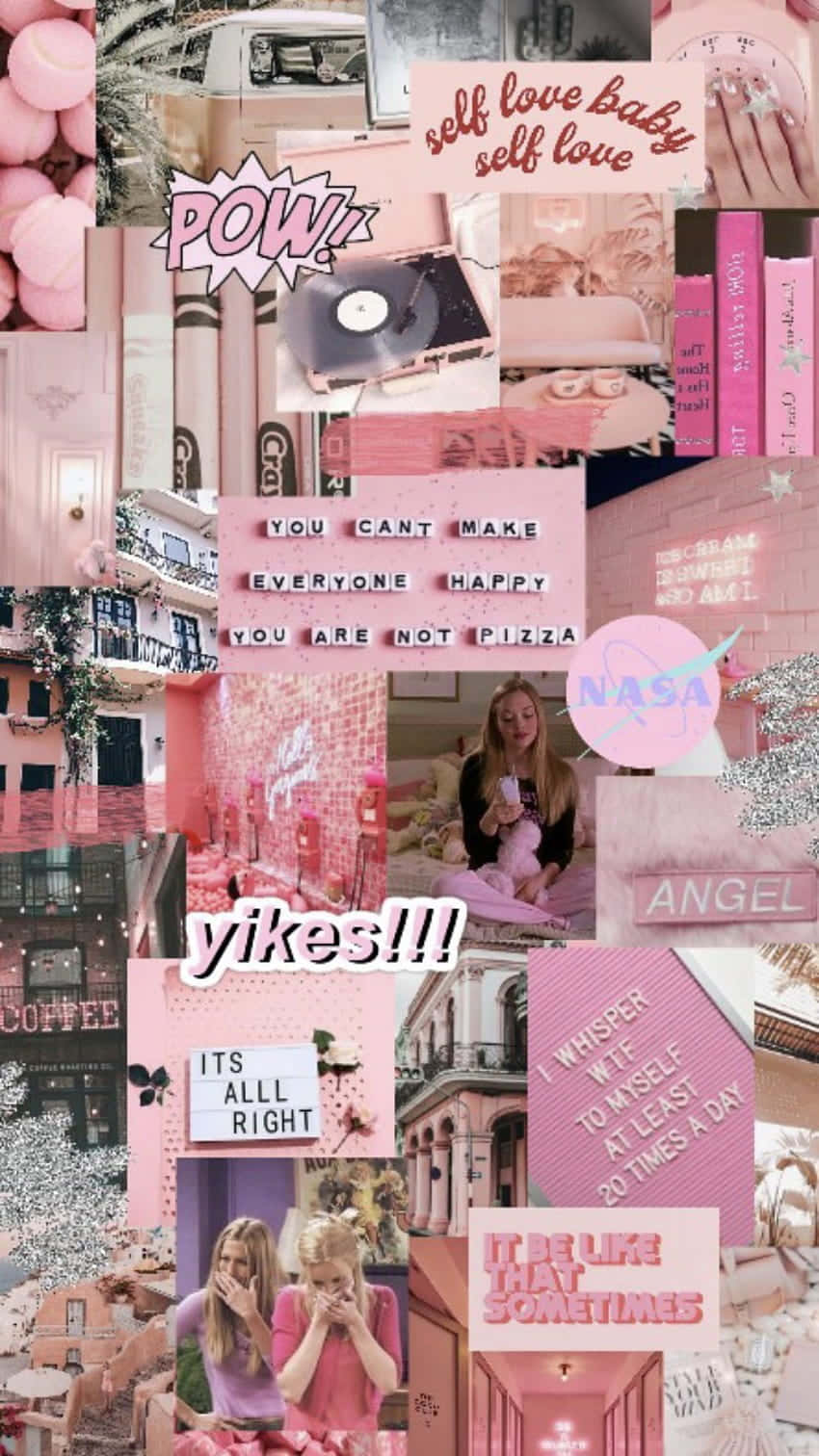 Pink Collage Desktop, vibrant pink, quotes, HD Phone Wallpaper