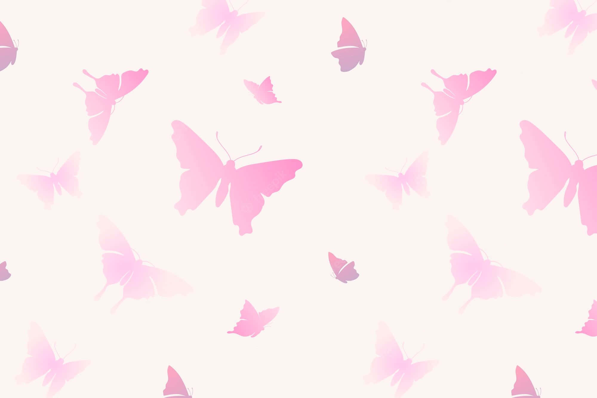 pink, soft pink, butterflies, Full HD Desktop Wallpaper