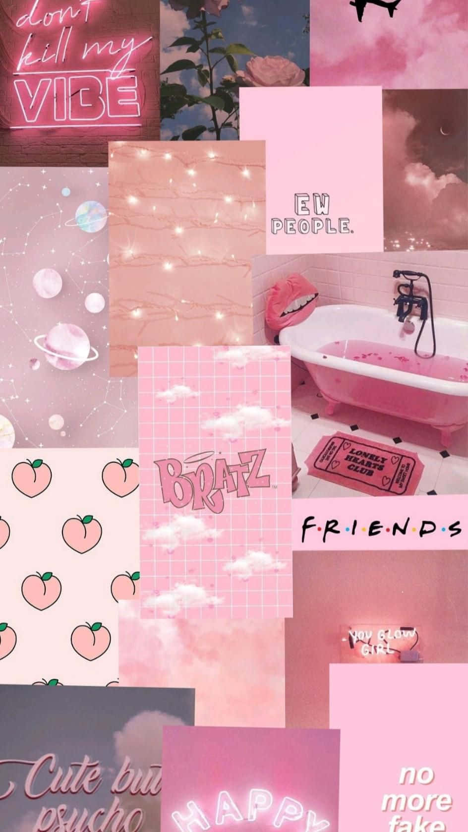 pink aesthetic, neon signs, peach patterns, HD Phone Wallpaper