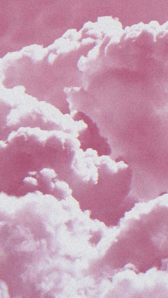 vibrant pink background, soft cottony clouds, dreamy pink sky, SD Phone Wallpaper