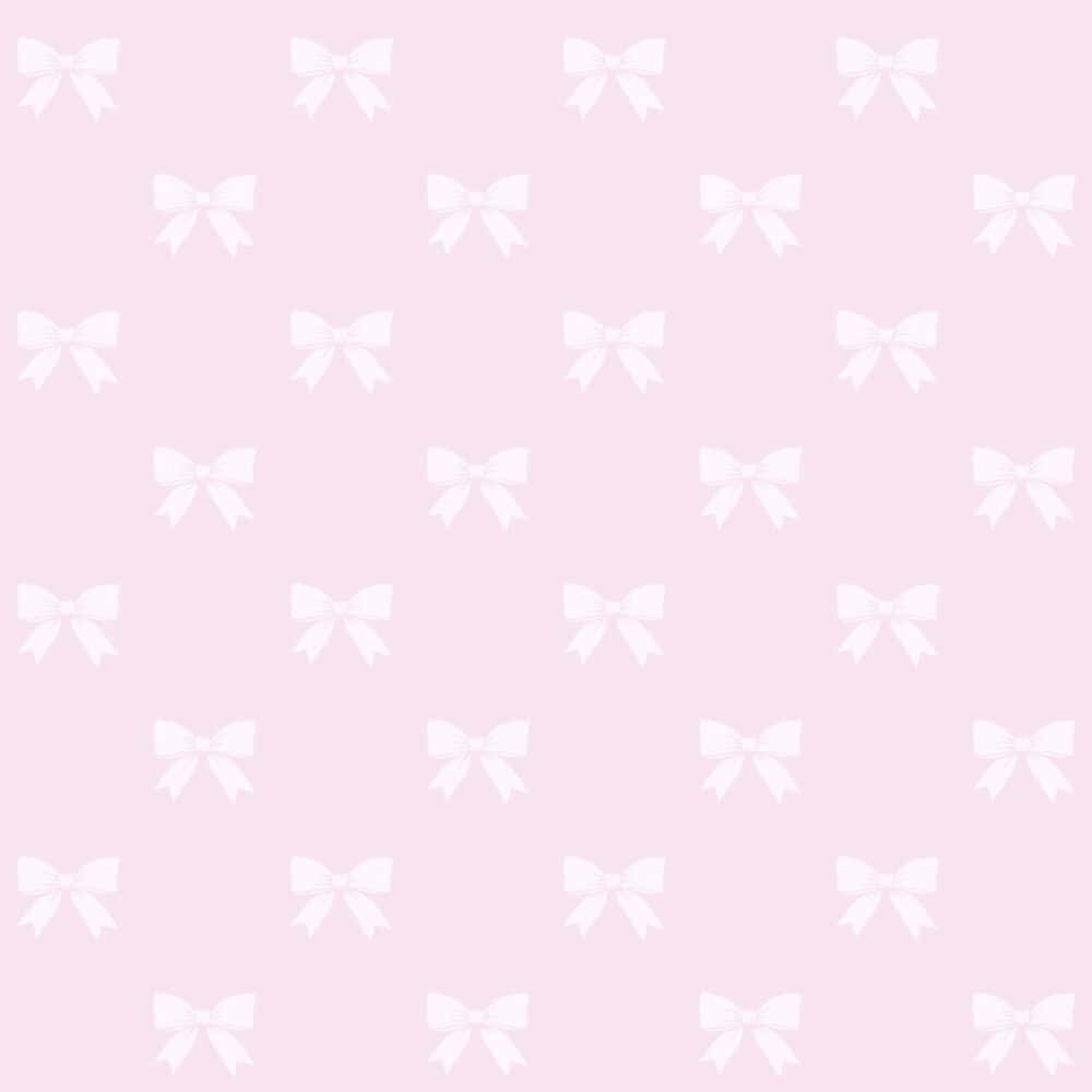 pink bow pattern, soft pink, delicate white bows, SD Desktop Wallpaper