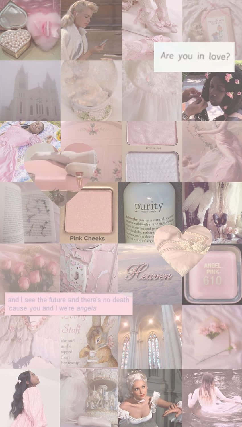 Pink Coquette, soft pink pastel, heart-shaped jewelry, HD Phone Wallpaper