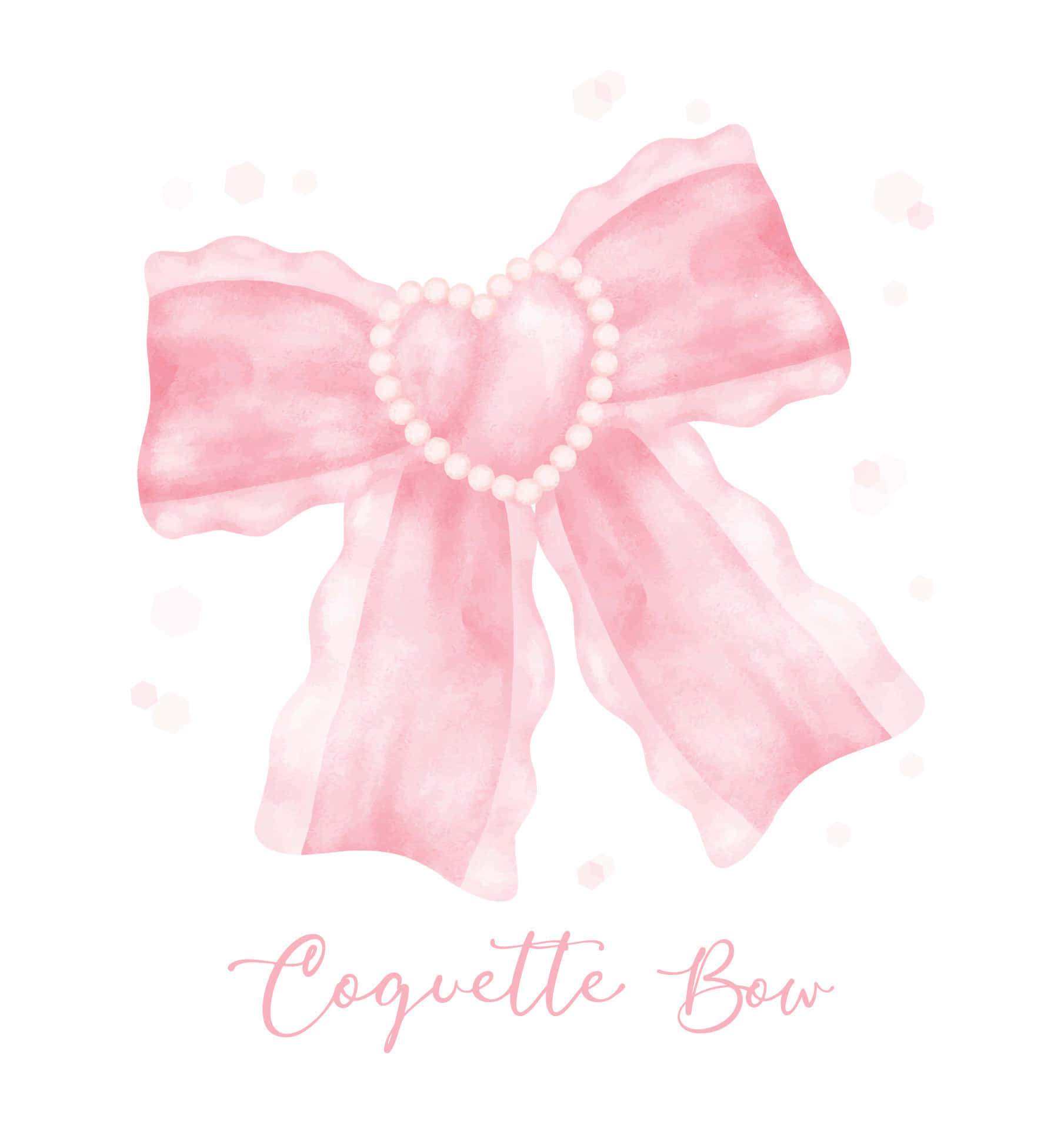pink coquette, bow, watercolor, Full HD Phone Wallpaper