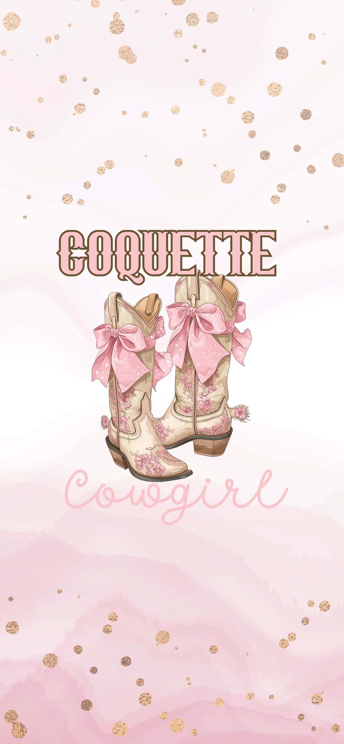 Pink Coquette, cowboy boots, pink floral, Full HD Phone Wallpaper
