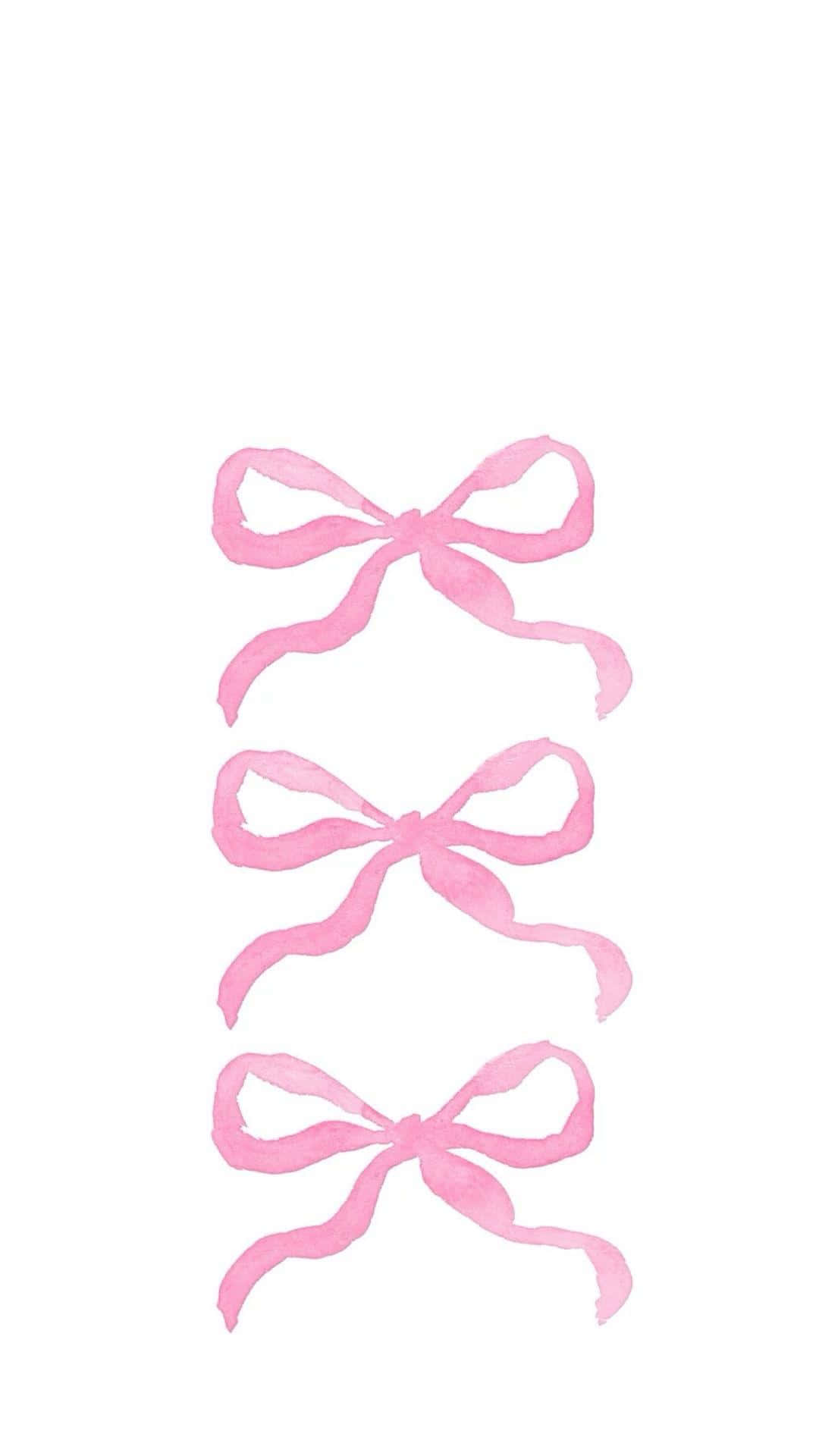 pink watercolor bows, vertical, clean white background, Full HD Phone Wallpaper
