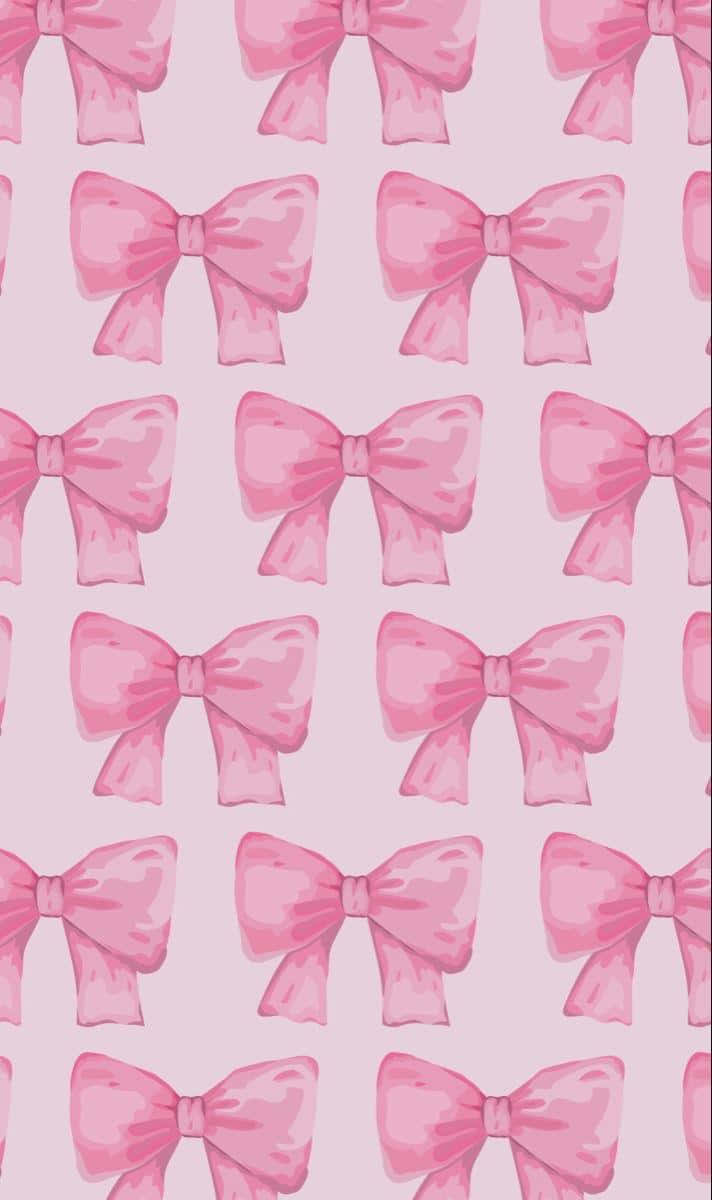 pink bow pattern, soft pink watercolor bows, pale pink background, SD Phone Wallpaper
