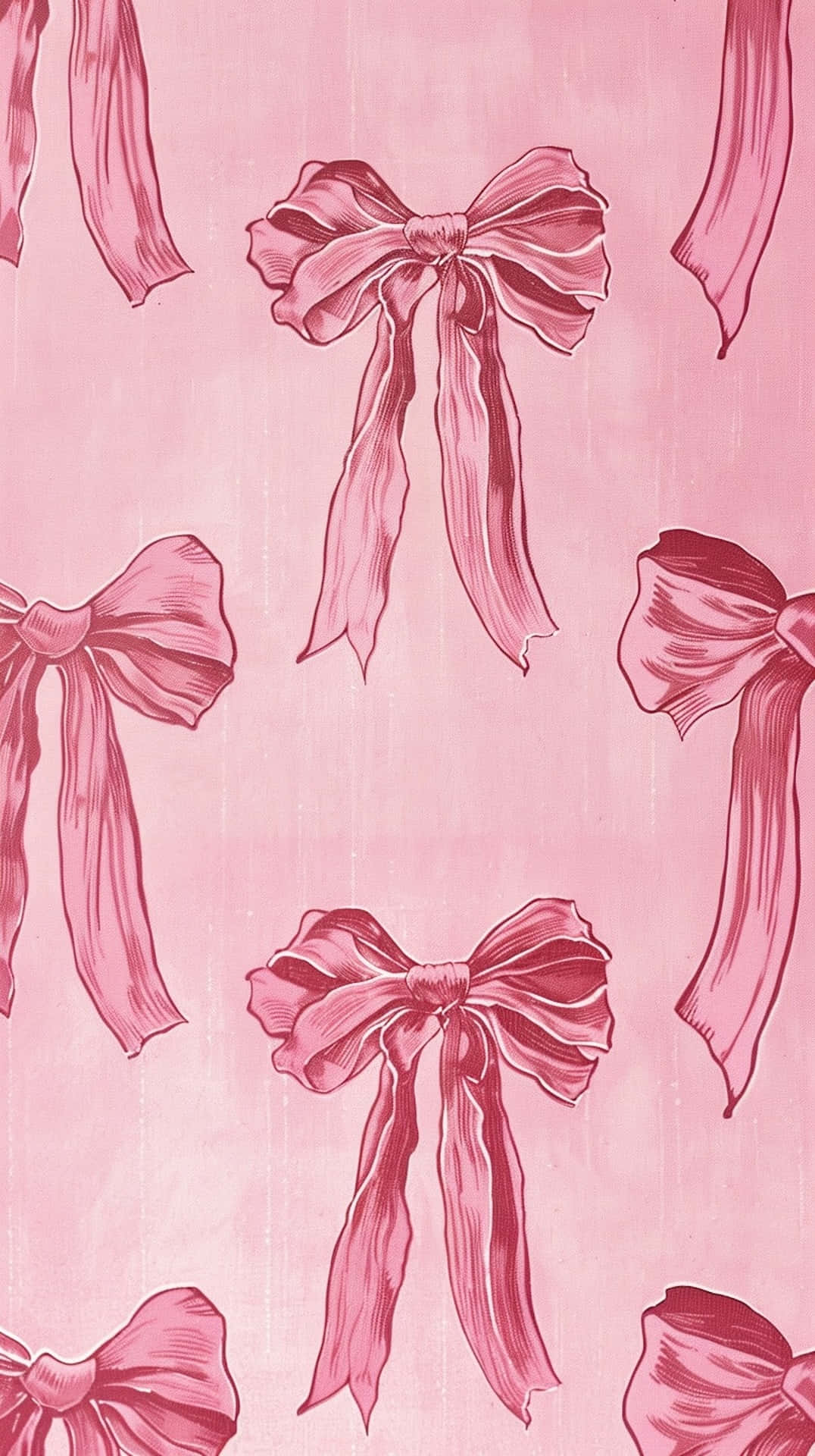 Pink Coquette, bow pattern, hand-drawn bows, Full HD Phone Wallpaper
