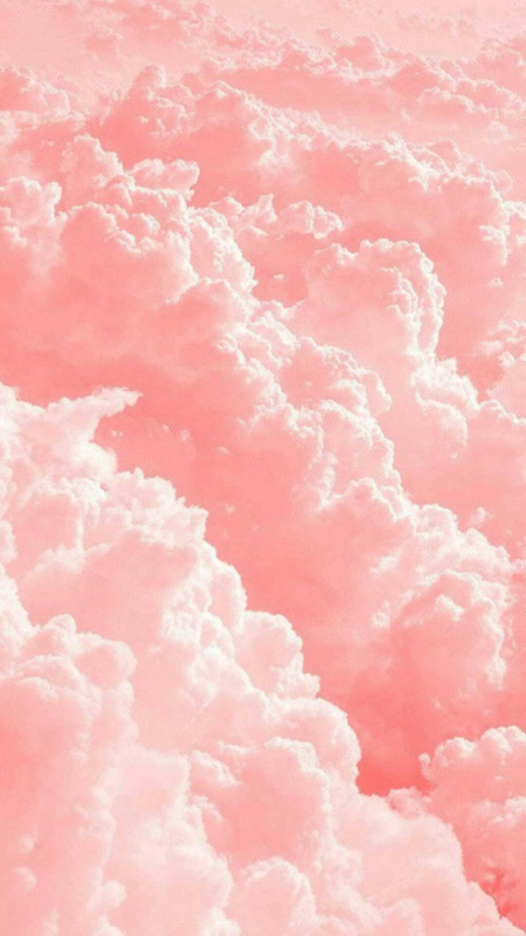 Pink Cotton Candy, soft pink, white fluffy clouds, Full HD Phone Wallpaper
